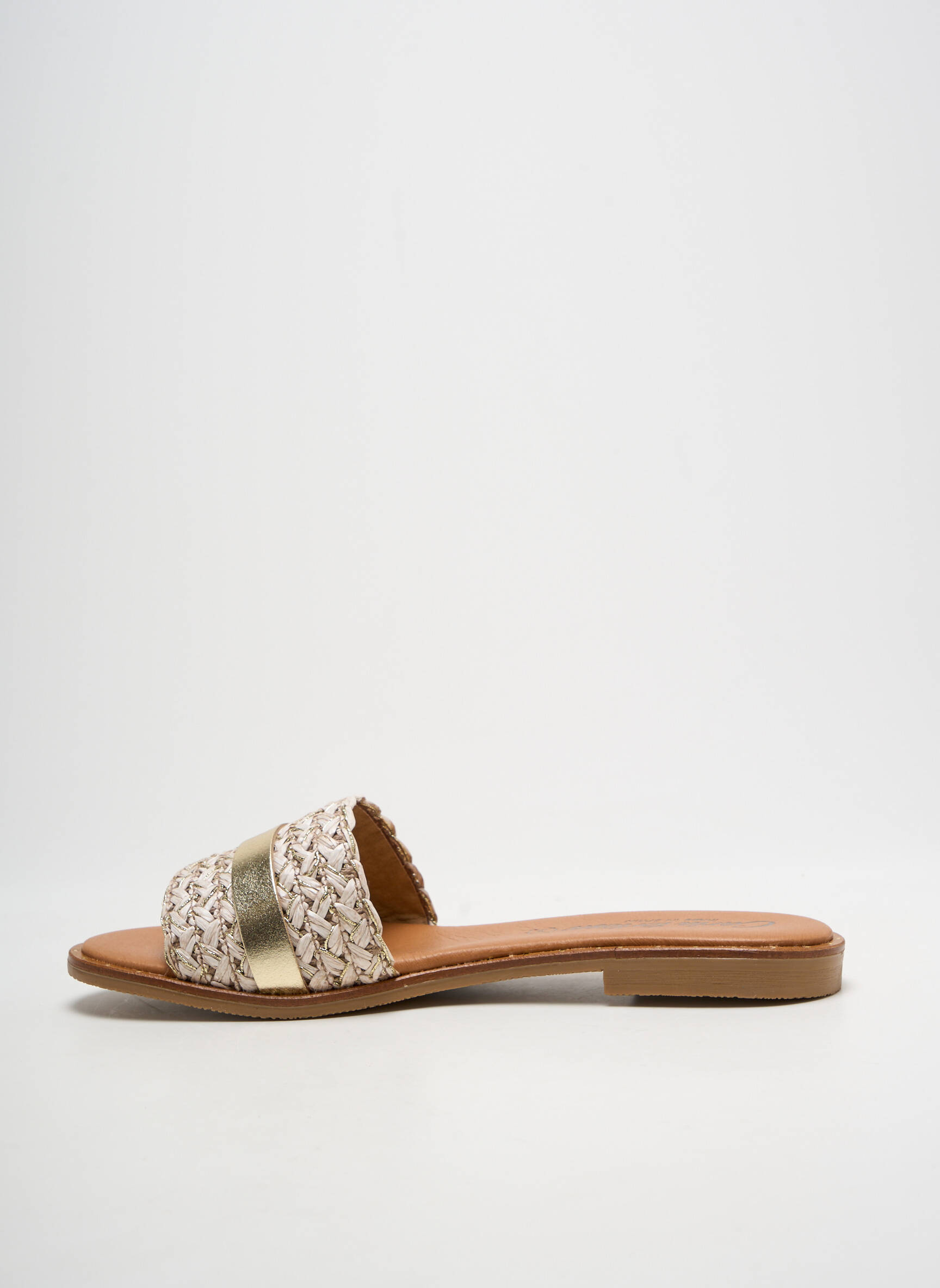 Mule/sabotai chiquet plokščias kulnas iki 3 cm auksas CARLA TORTOSA moteris