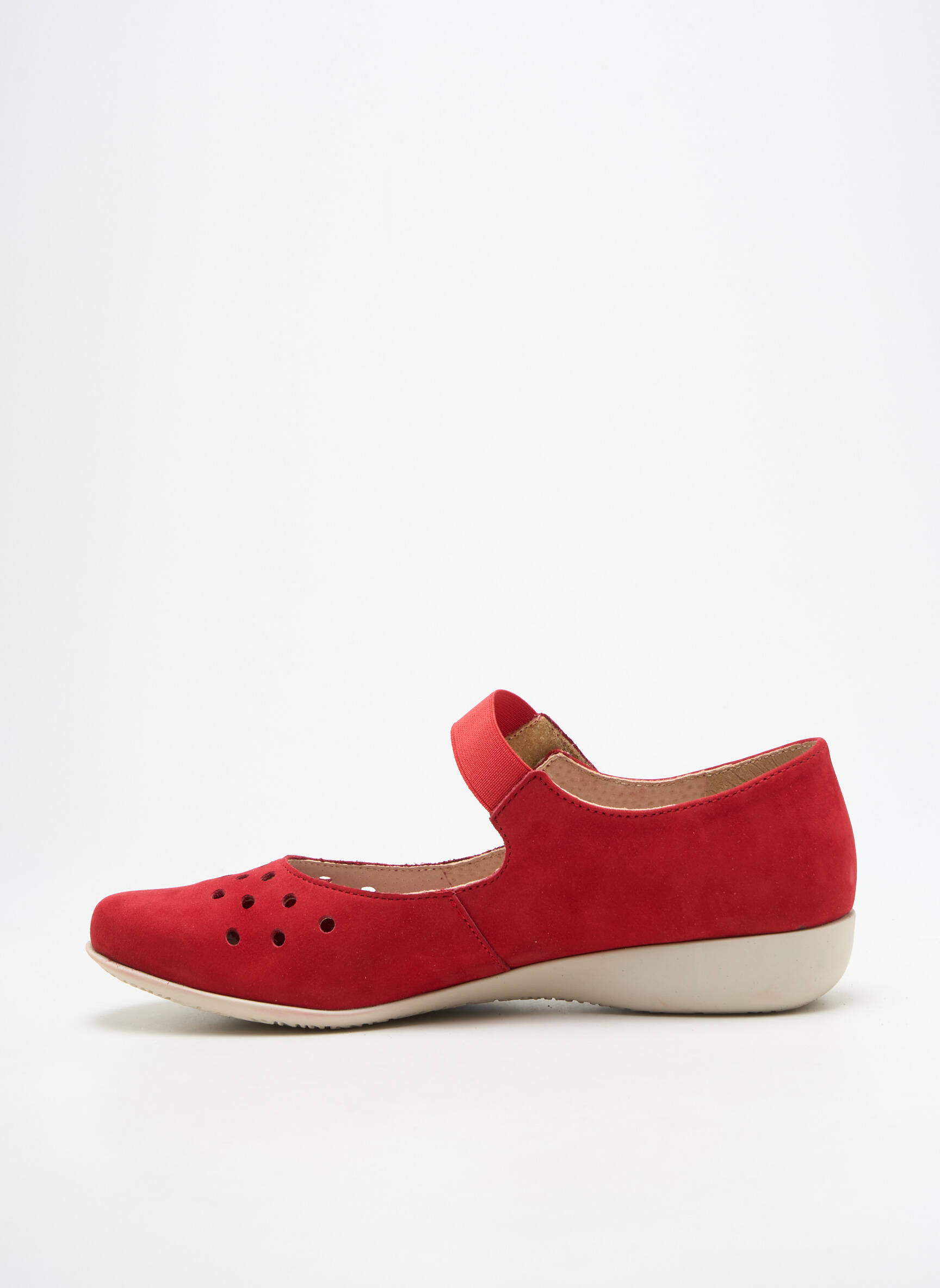 Balerinos velcro užsegimas plokščias kulnas iki 3 cm raudona HIRICA moteris