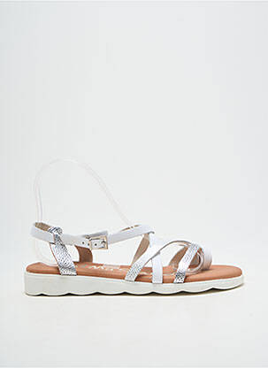 Šlepetės spauda plokščias kulnas iki 3 cm sidabrinė OH ! MY SANDALS moteris