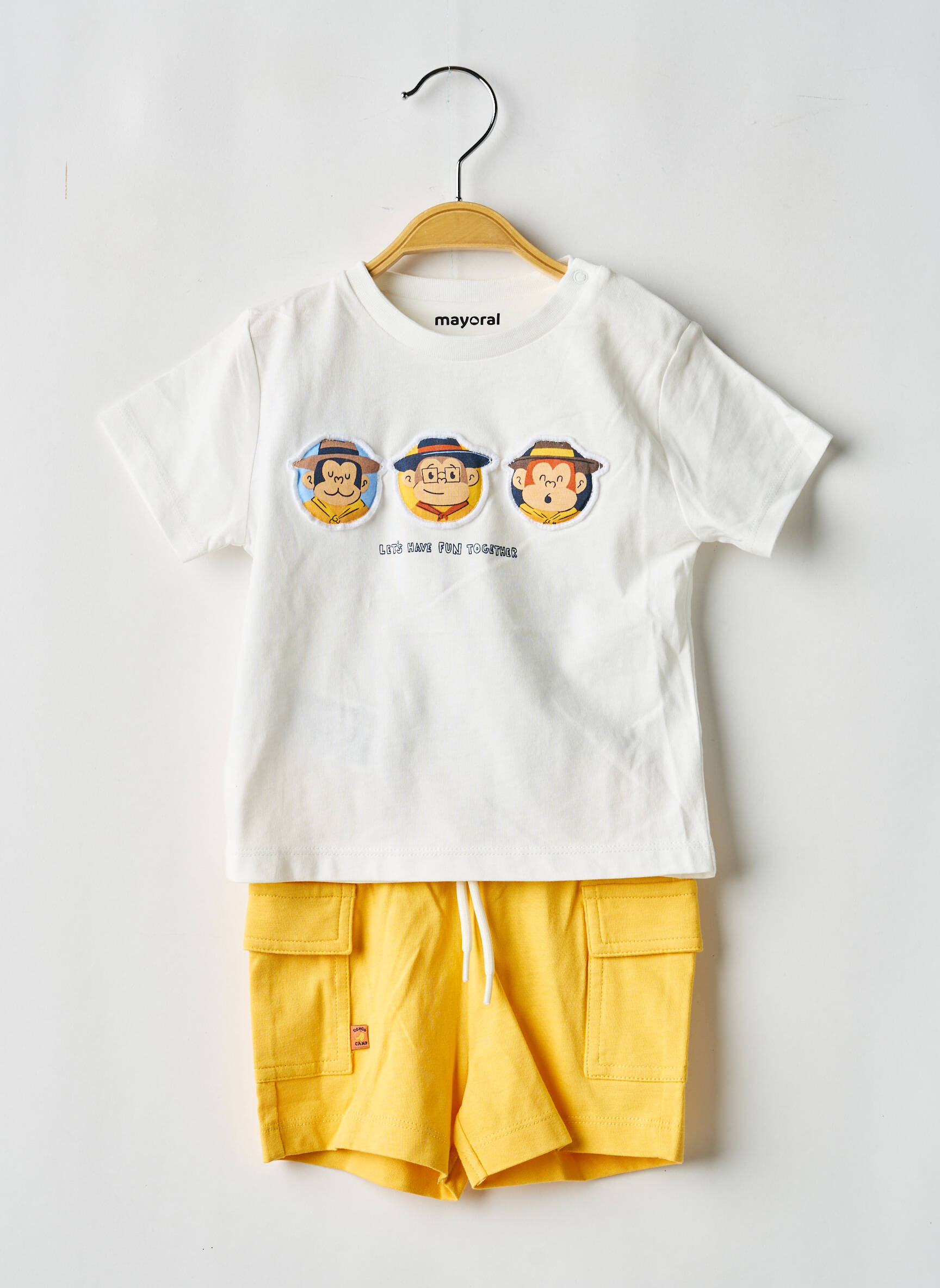 Šortų rinkinys flokuota serigrafija baltas MAYORAL berniukas
