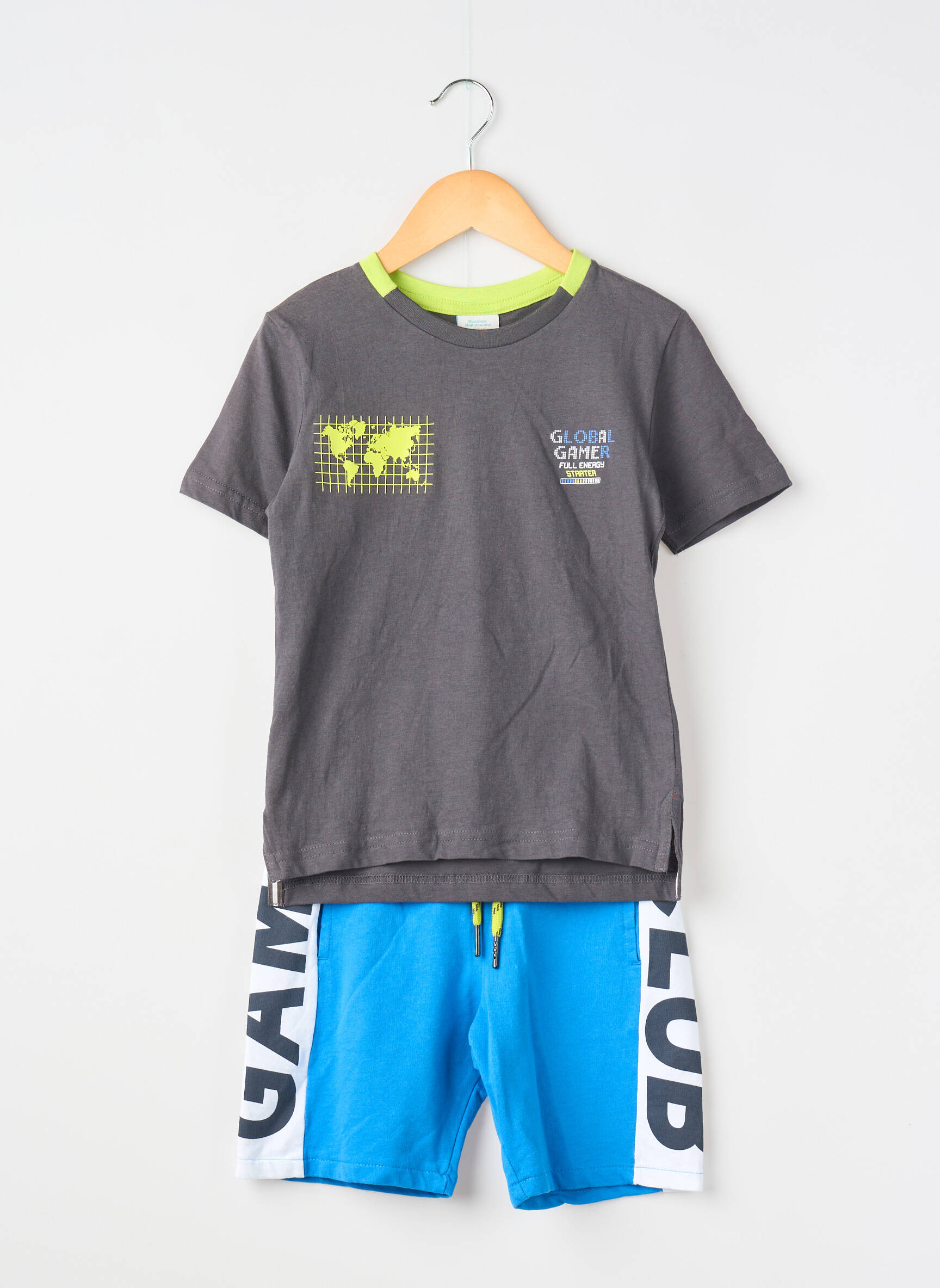 Šortų rinkinys užsegimas diržui, kuris užsiriša ant juosmens mėlyna BOBOLI berniukas