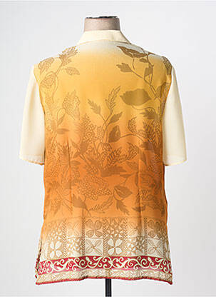 Moteriškas marškinys fantazijos raštas trumpas rankovės geltona PIER BÉ moteris