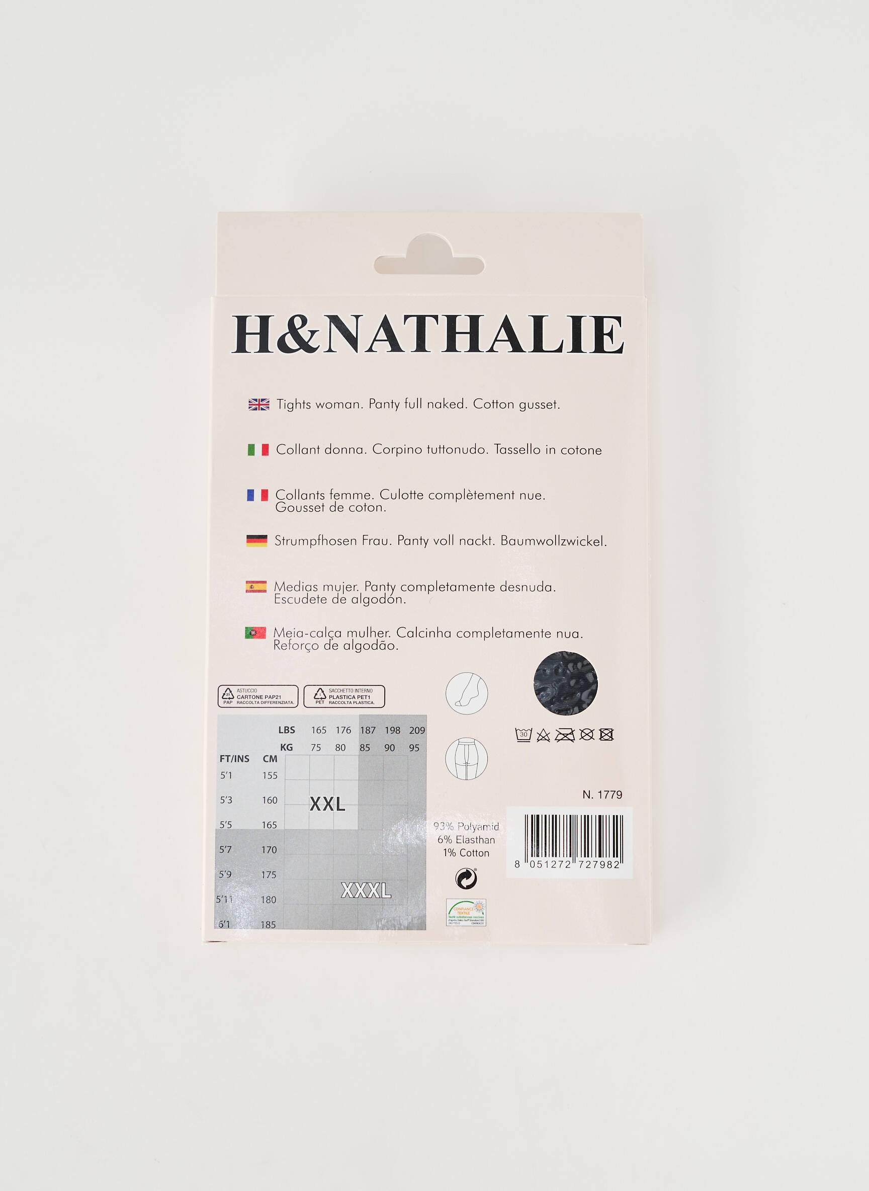 Kojinės fantazijos raštas juodas H.NATHALIE moteris