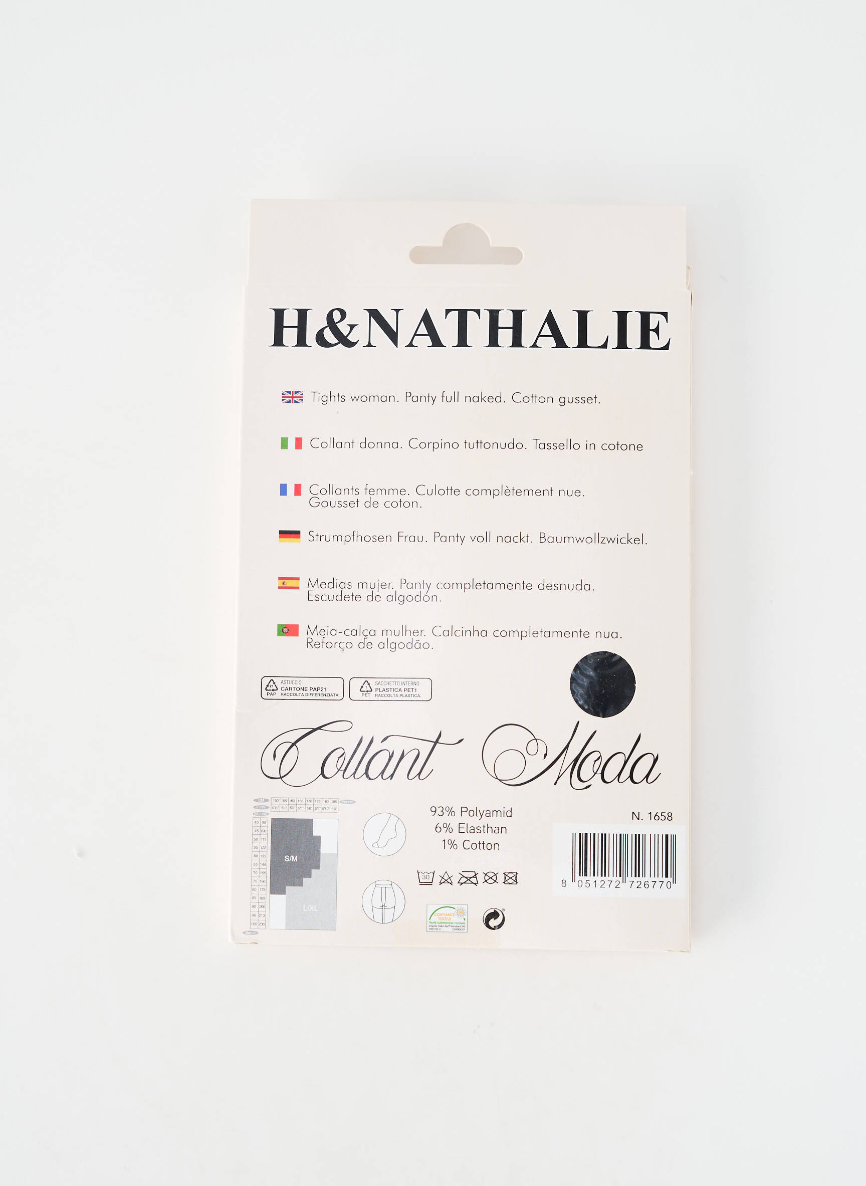 Kojinės fantazijos raštas juodas H.NATHALIE moteris