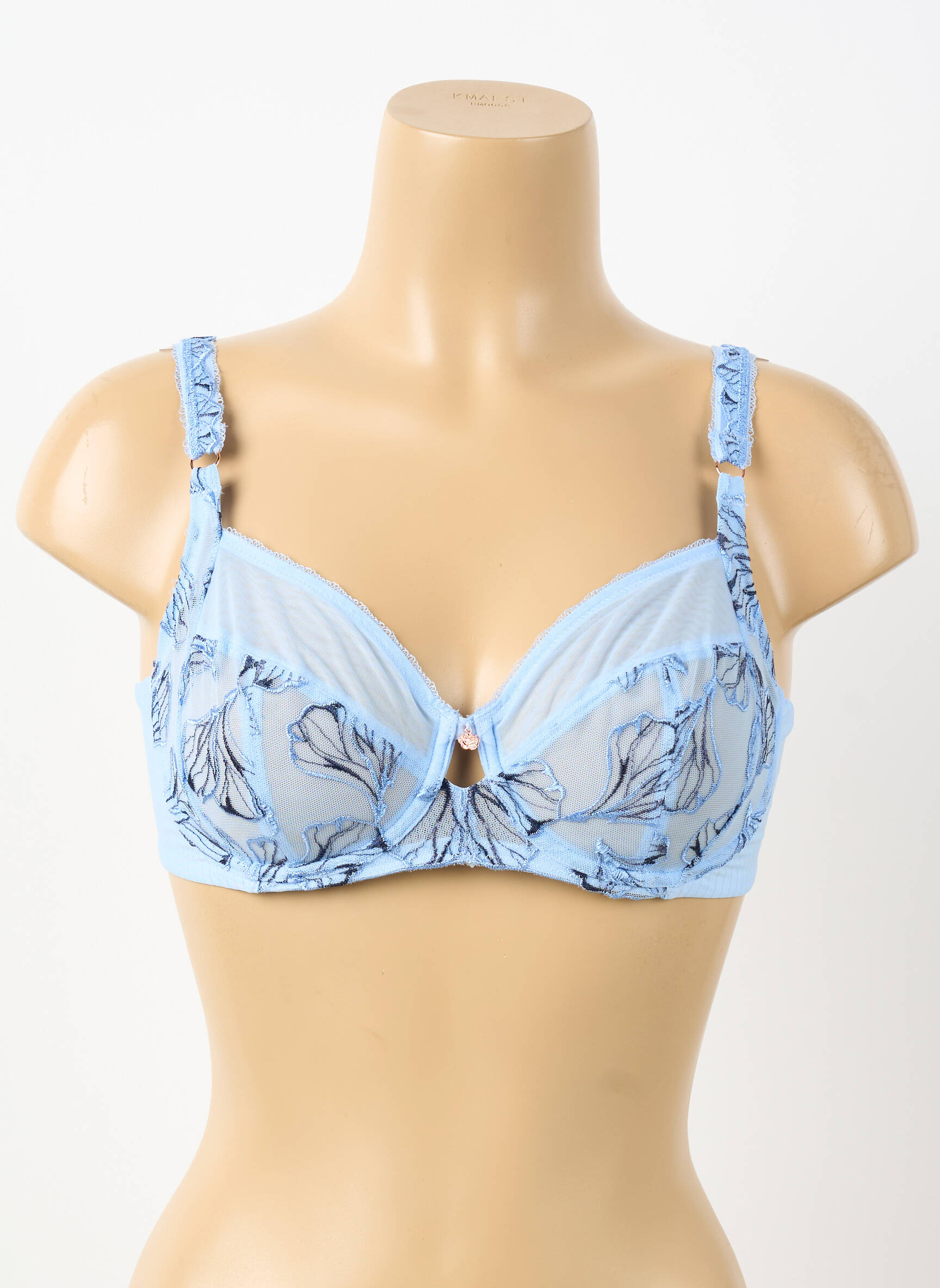 Liemenėlė lengva ir skaidri pilnas palaikantis liemenėlės viršus mėlyna FLORALE BY TRIUMPH moteris
