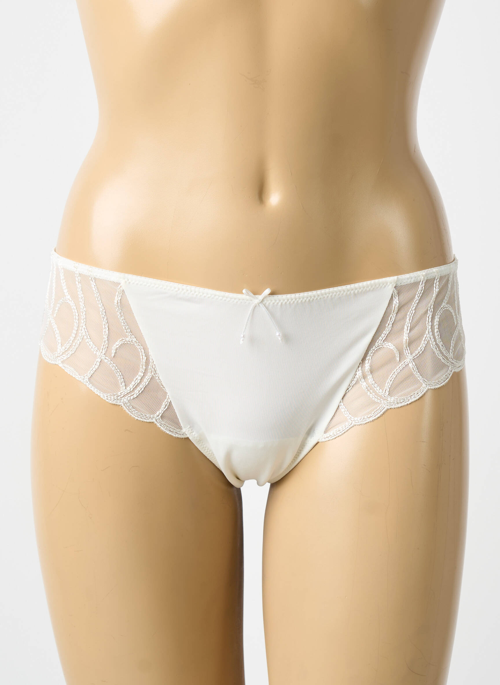 Tanga satino audinys bežinis MARIE JO moteris