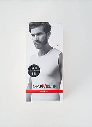 Marškiniai be rankovių tamprumas be rankų baltas MARVELIS vyras