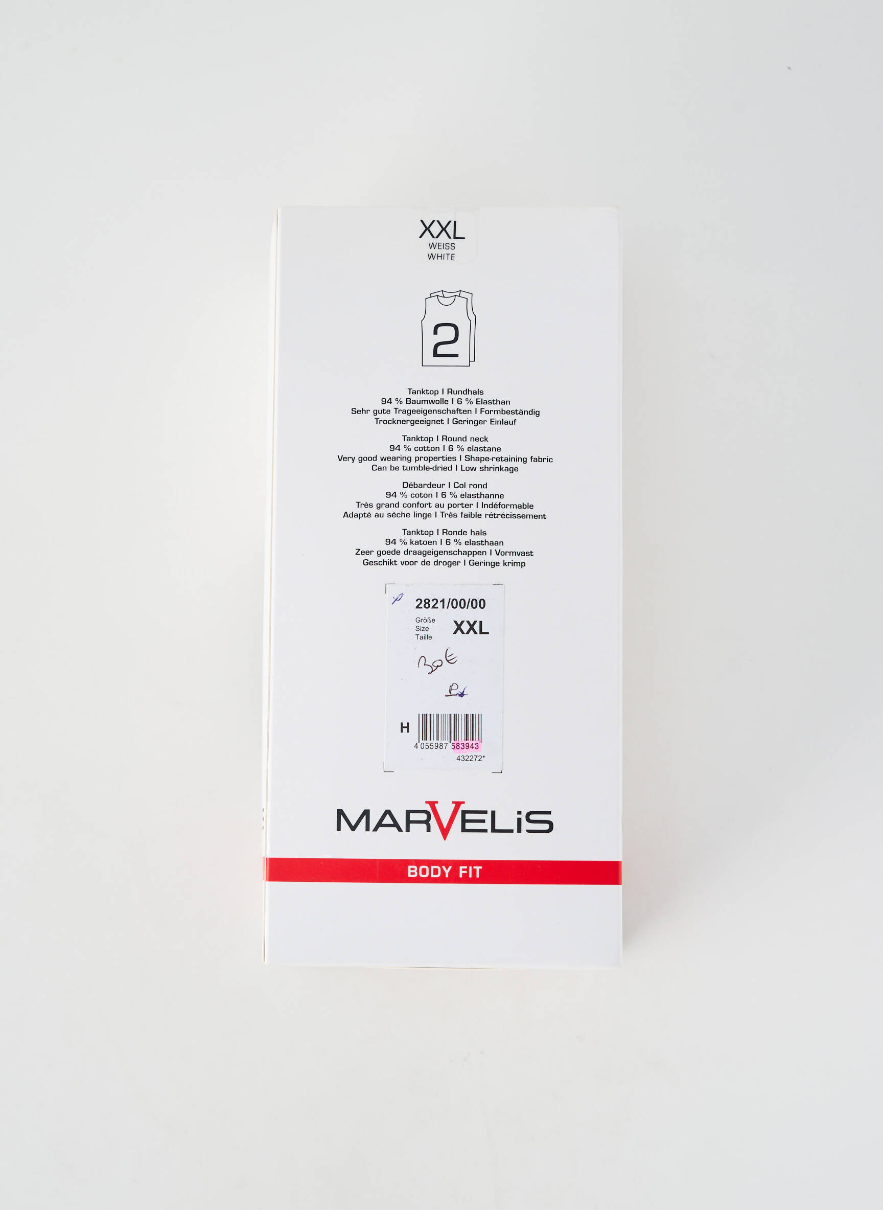 Marškiniai be rankovių tamprumas be rankų baltas MARVELIS vyras