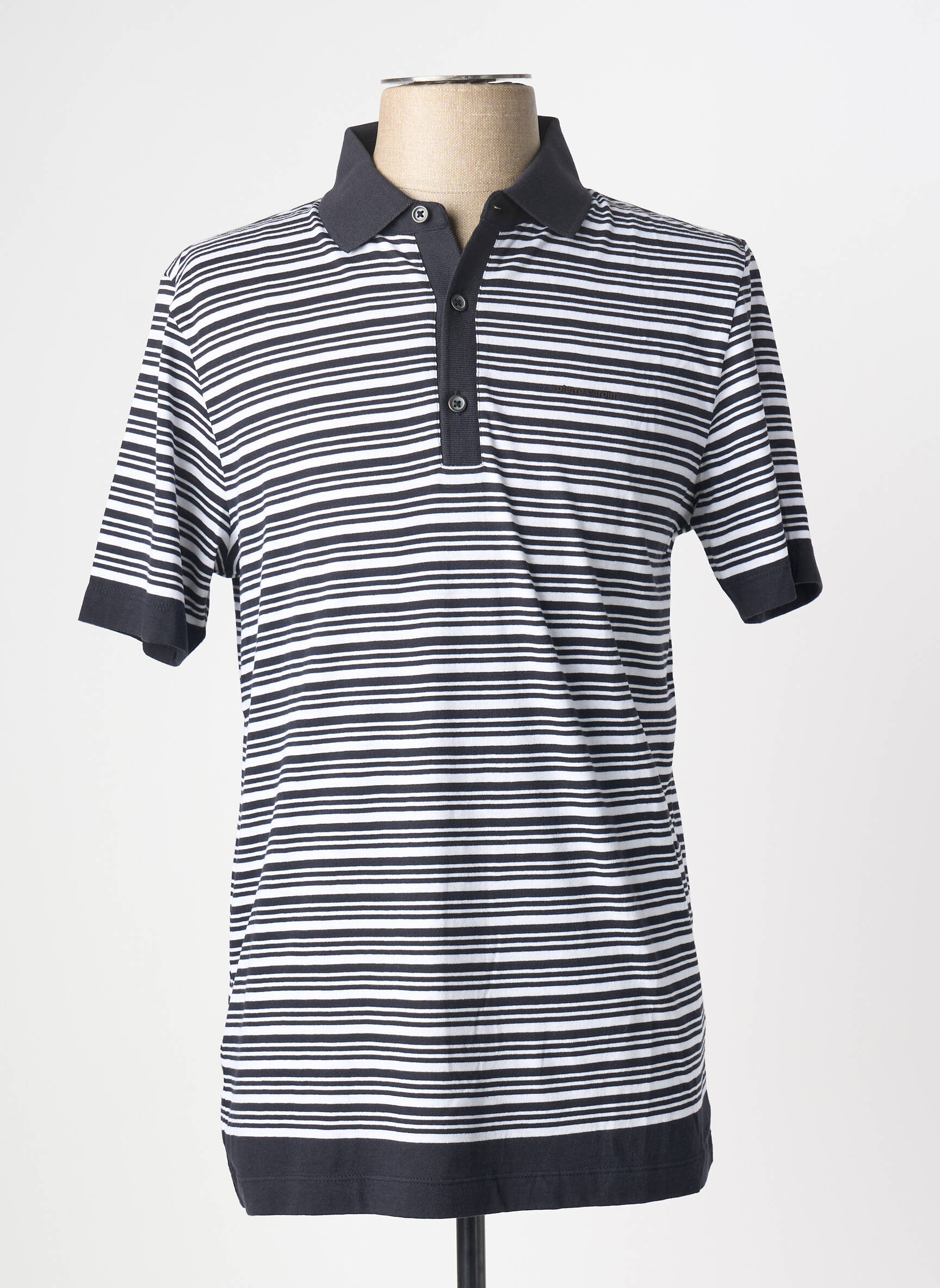 Polo jersey audinys trumpas rankovės juodas PIERRE CARDIN vyras