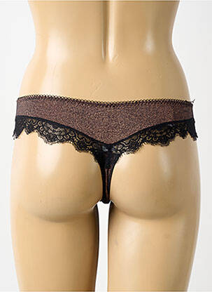 Tanga satino efektas juodas ANTIGEL moteris