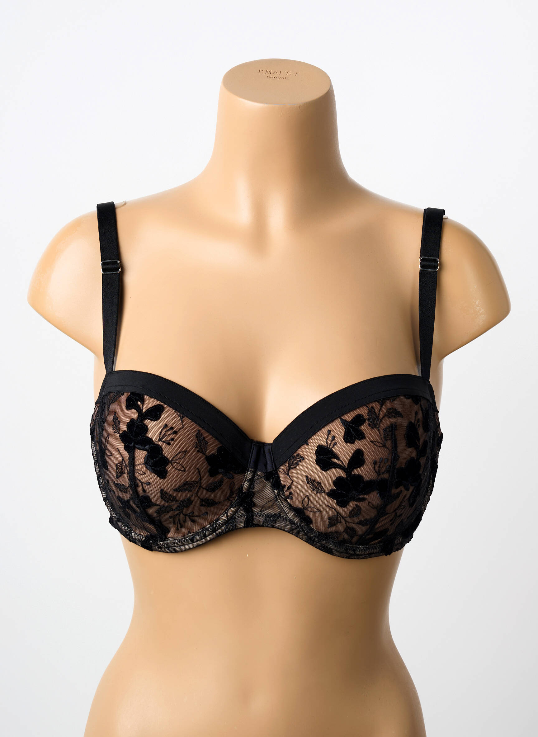 Liemenėlė satino efektas formuojantis liemenėlė su aukštu palaikymu juodas MARIE JO moteris