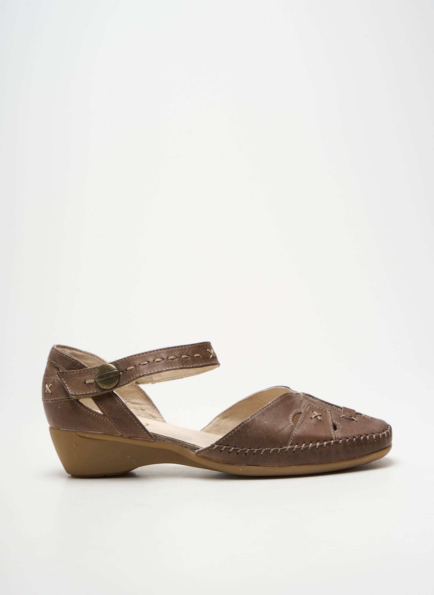 Sandalai/nu pėdos amortizuojančios pado tipas kulnas nuo 4 iki 6 cm rudas PEDI GIRL moteris
