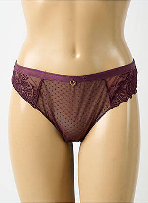 Tanga satino efektas violetinis AUBADE moteris