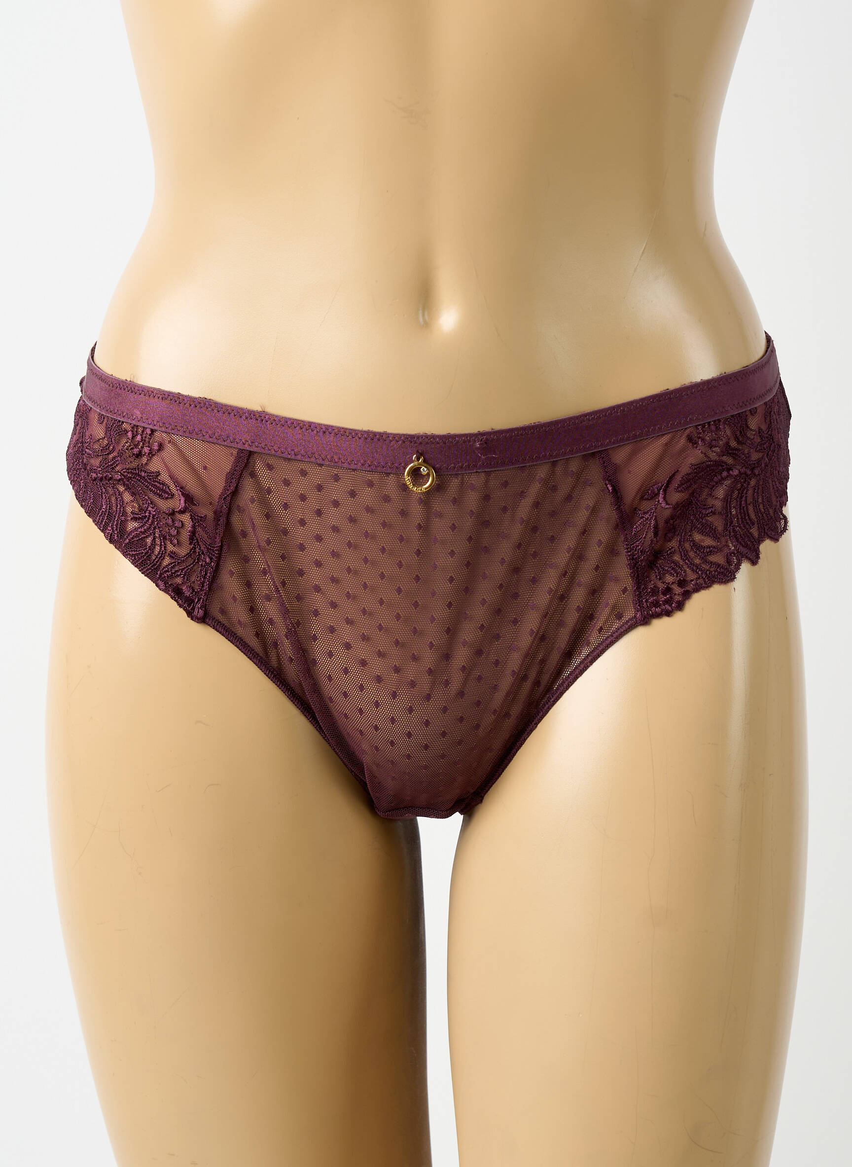Tanga satino efektas violetinis AUBADE moteris