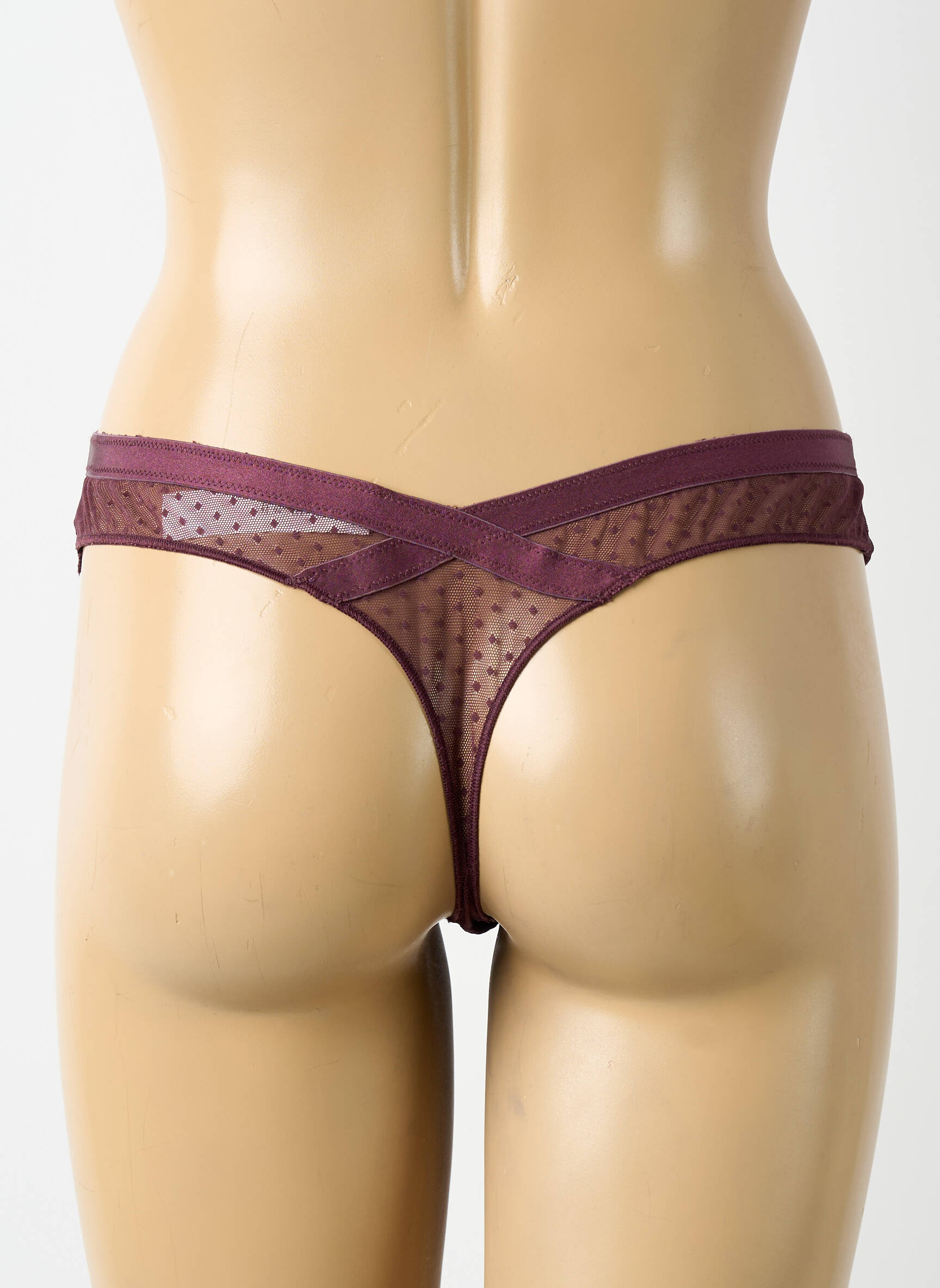 Tanga satino efektas violetinis AUBADE moteris