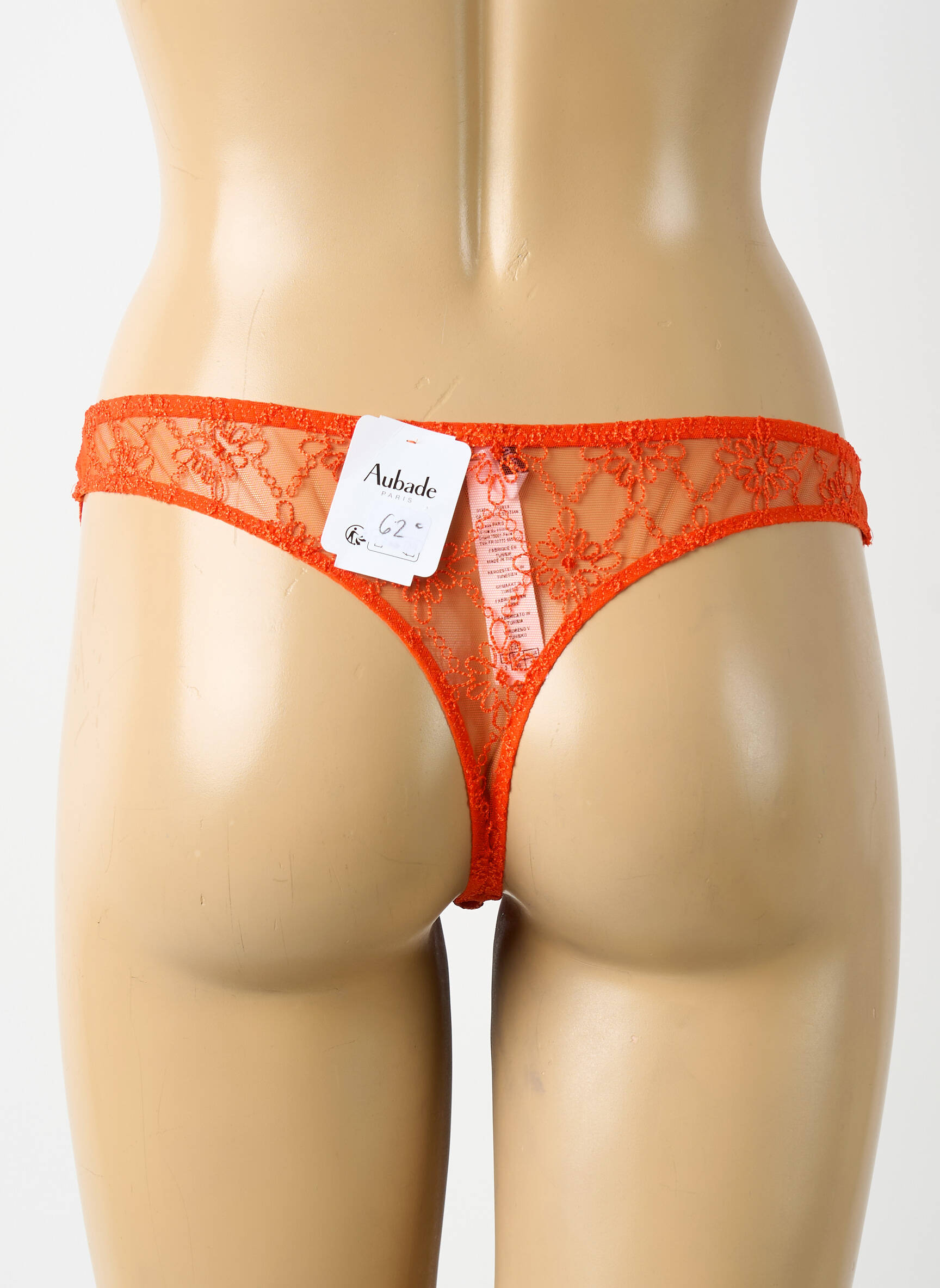 Tanga satino audinys oranžinė AUBADE moteris