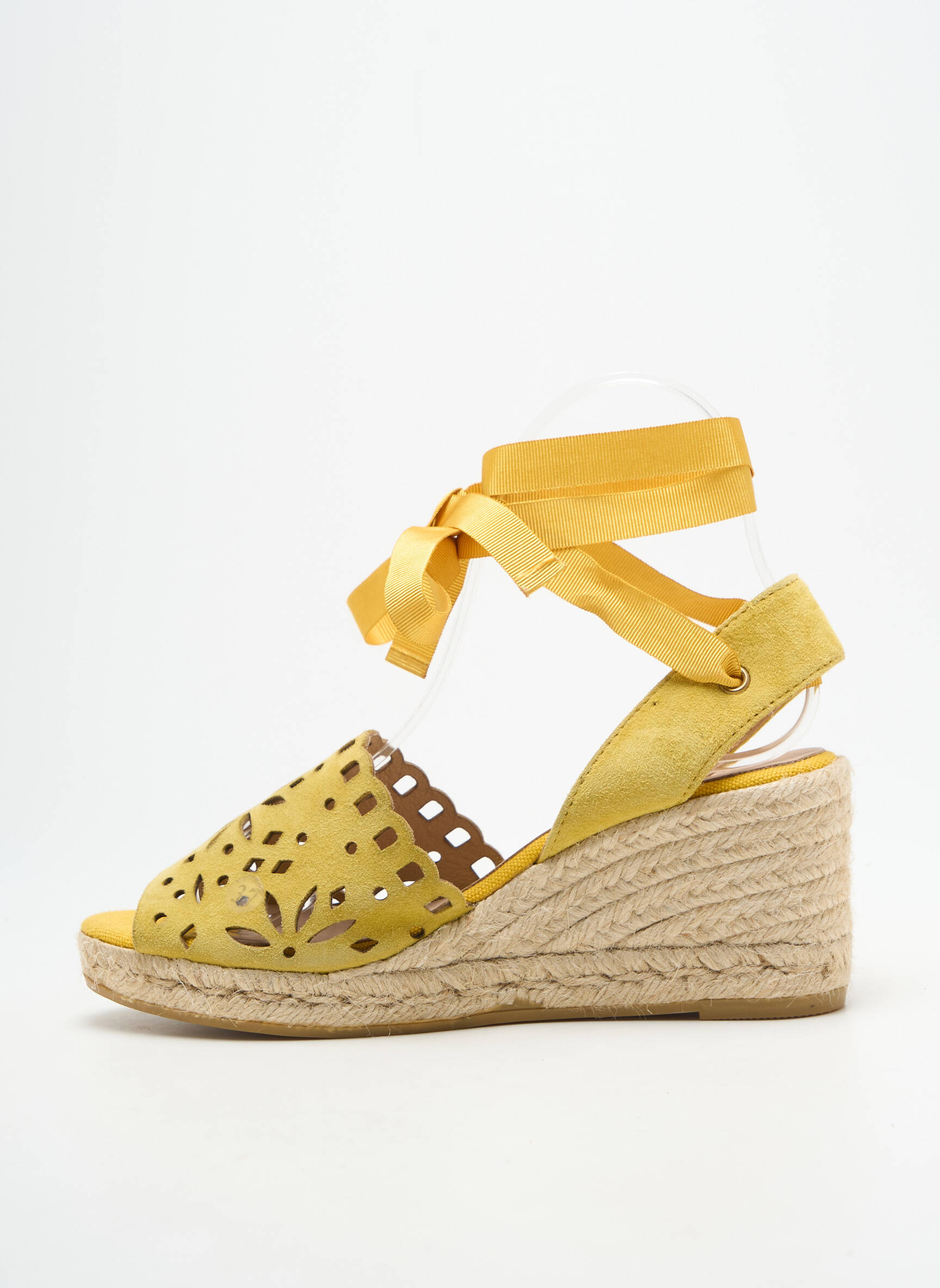 Espadrilės šnervių uždarymas kulnas nuo 7 iki 9 cm geltona KANNA moteris