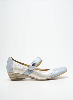 Balerinos velcro užsegimas kulnas nuo 4 iki 6 cm sidabrinė GEO-REINO moteris