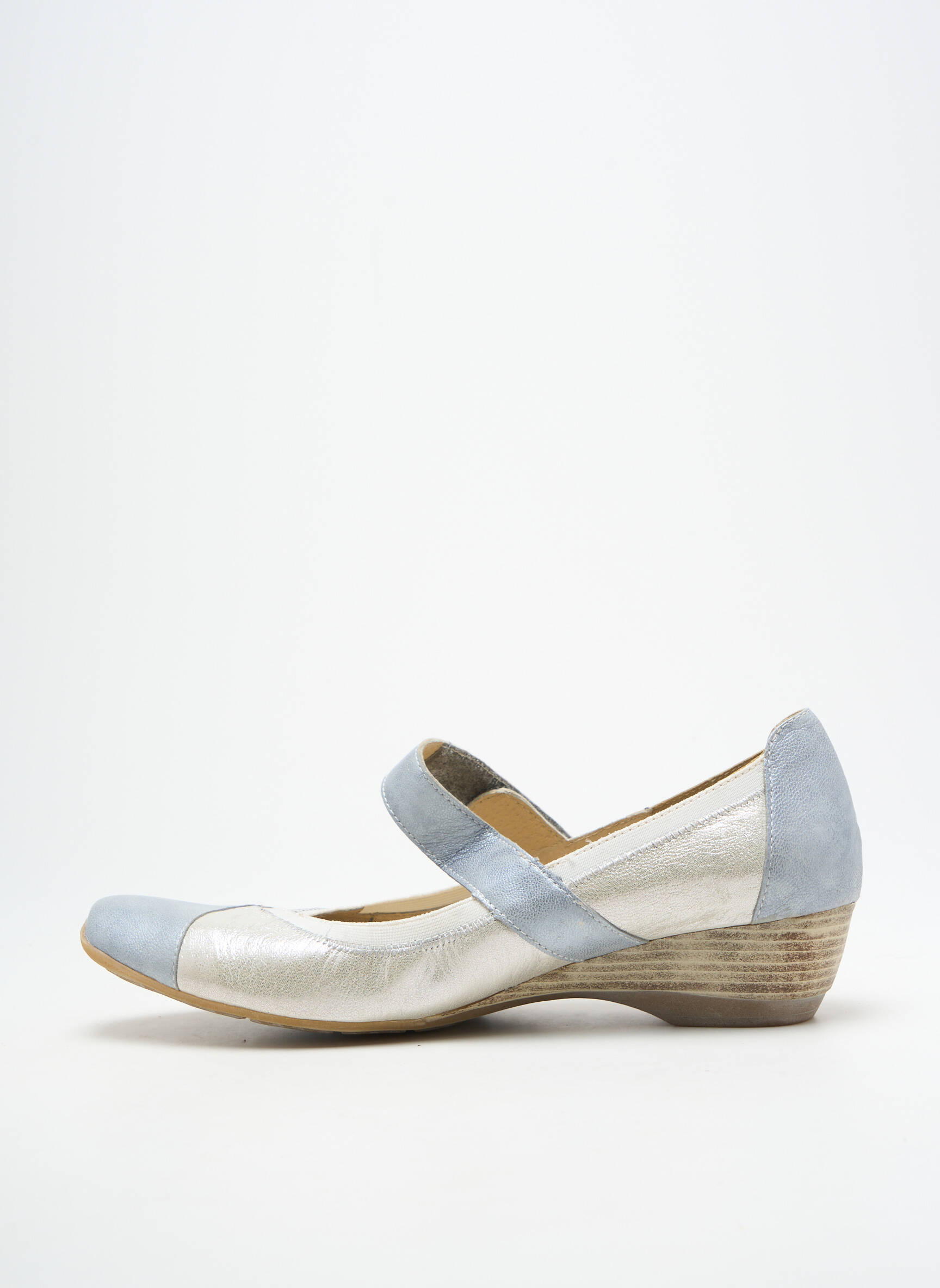 Balerinos velcro užsegimas kulnas nuo 4 iki 6 cm sidabrinė GEO-REINO moteris