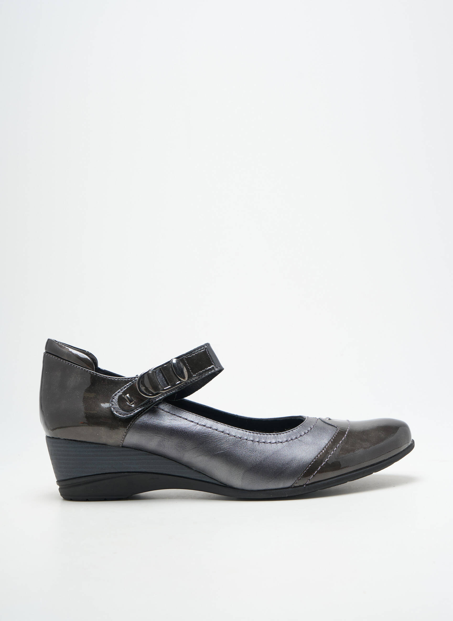Balerinos velcro užsegimas kulnas nuo 4 iki 6 cm pilka J.METAYER moteris