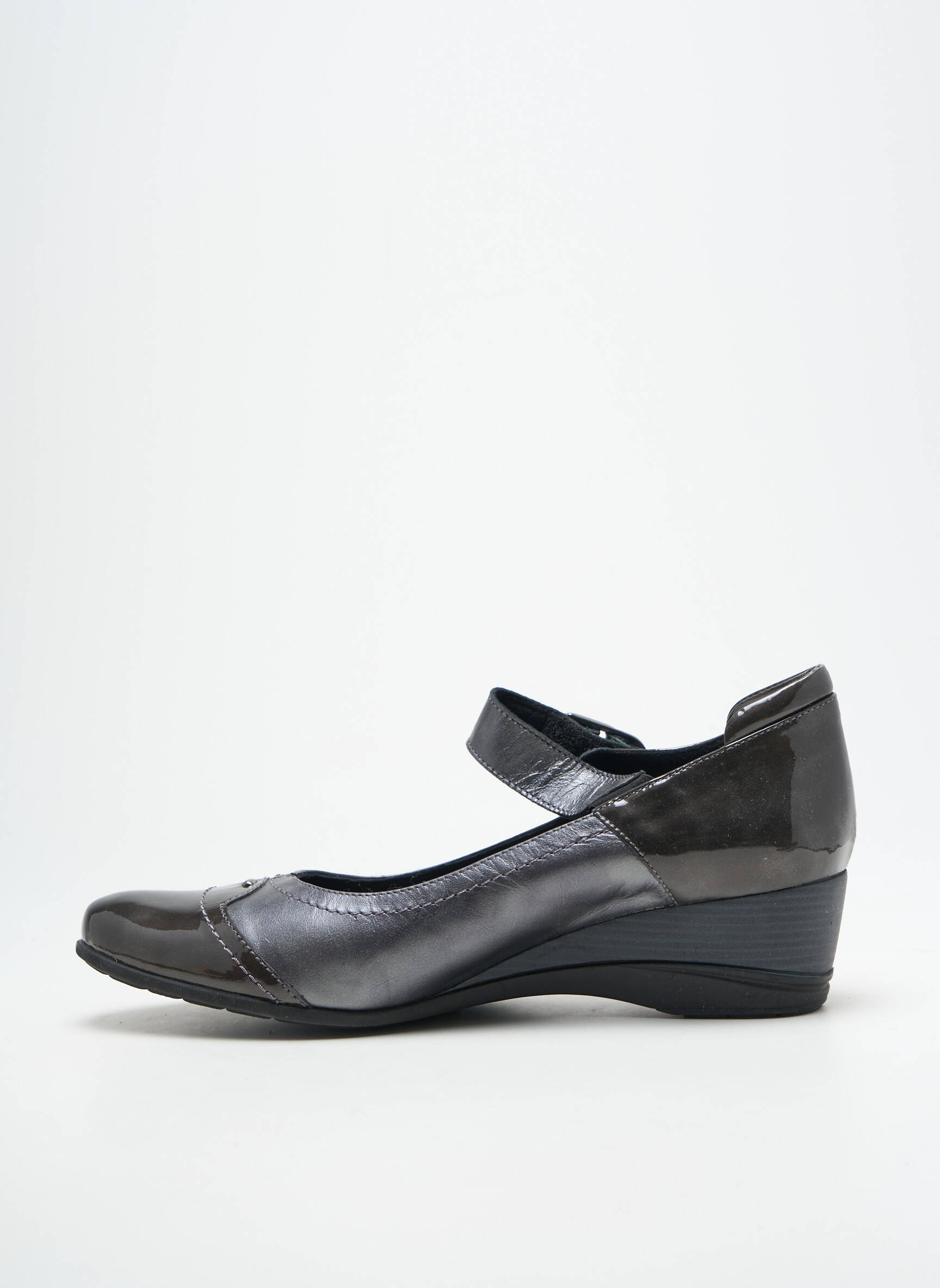 Balerinos velcro užsegimas kulnas nuo 4 iki 6 cm pilka J.METAYER moteris
