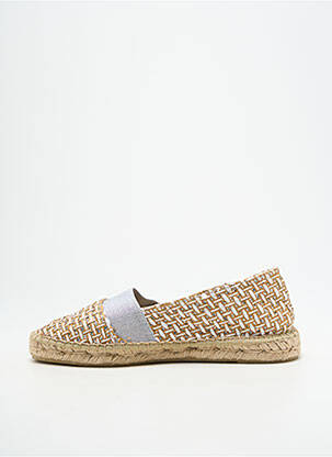 Espadrilės satino audinys plokščias kulnas iki 3 cm sidabrinė SANTAFE moteris