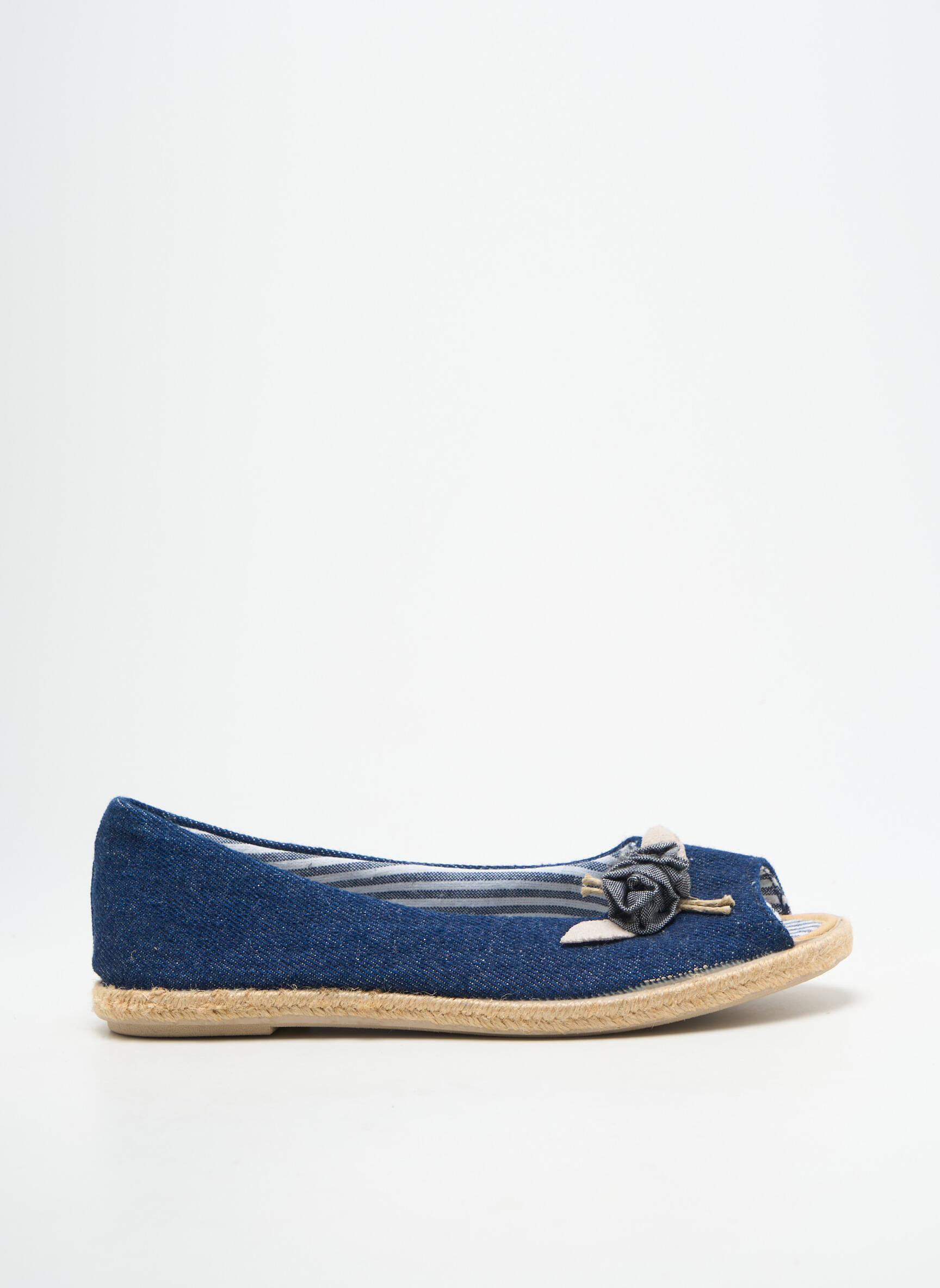 Espadrilės atvira pabaiga plokščias kulnas iki 3 cm mėlyna LA VAGUE moteris