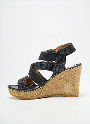 Sandalai/nu pėdos satino audinys kulnas nuo 7 iki 9 cm juodas L'ESPADRILLE DE NICOLE moteris