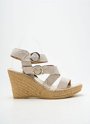 Sandalai/nu pėdos satino audinys kulnas nuo 7 iki 9 cm bežinis L'ESPADRILLE DE NICOLE moteris