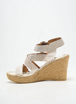 Sandalai/nu pėdos satino audinys kulnas nuo 7 iki 9 cm bežinis L'ESPADRILLE DE NICOLE moteris