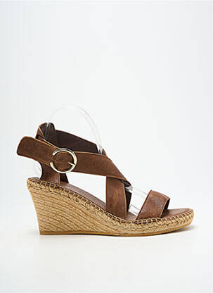 Sandalai/nu pėdos kompensuotas kulnas kulnas nuo 7 iki 9 cm rudas L'ESPADRILLE DE NICOLE moteris