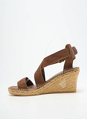 Sandalai/nu pėdos kompensuotas kulnas kulnas nuo 7 iki 9 cm rudas L'ESPADRILLE DE NICOLE moteris