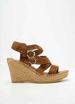 Sandalai/nu pėdos kompensuotas kulnas 10 cm ir daugiau aukštakulniai rudas L'ESPADRILLE DE NICOLE moteris
