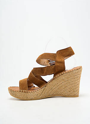 Sandalai/nu pėdos kompensuotas kulnas 10 cm ir daugiau aukštakulniai rudas L'ESPADRILLE DE NICOLE moteris