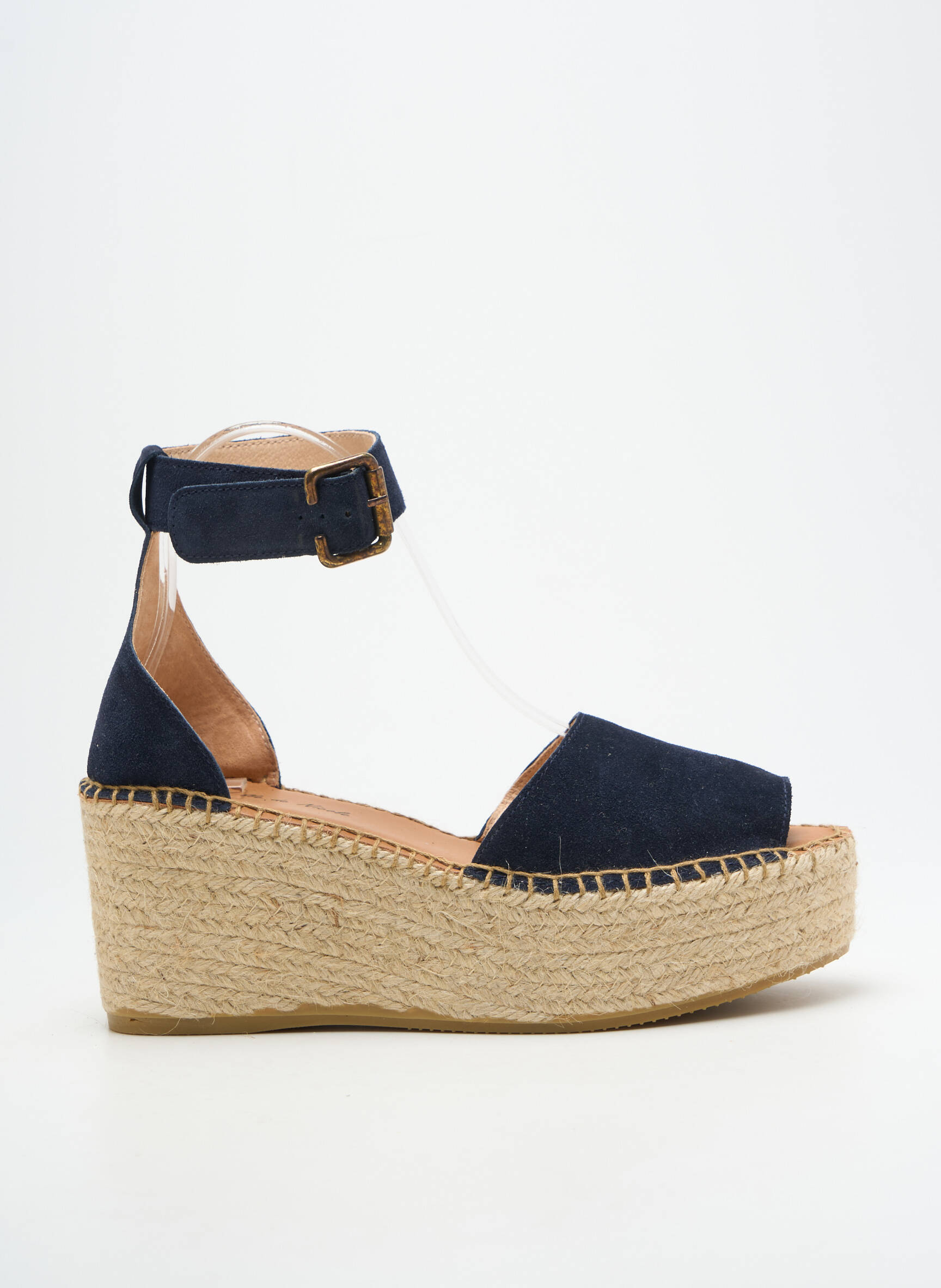 Sandalai/nu pėdos užsegimas su kaklo detalėmis kulnas nuo 7 iki 9 cm mėlyna L'ESPADRILLE DE NICOLE moteris