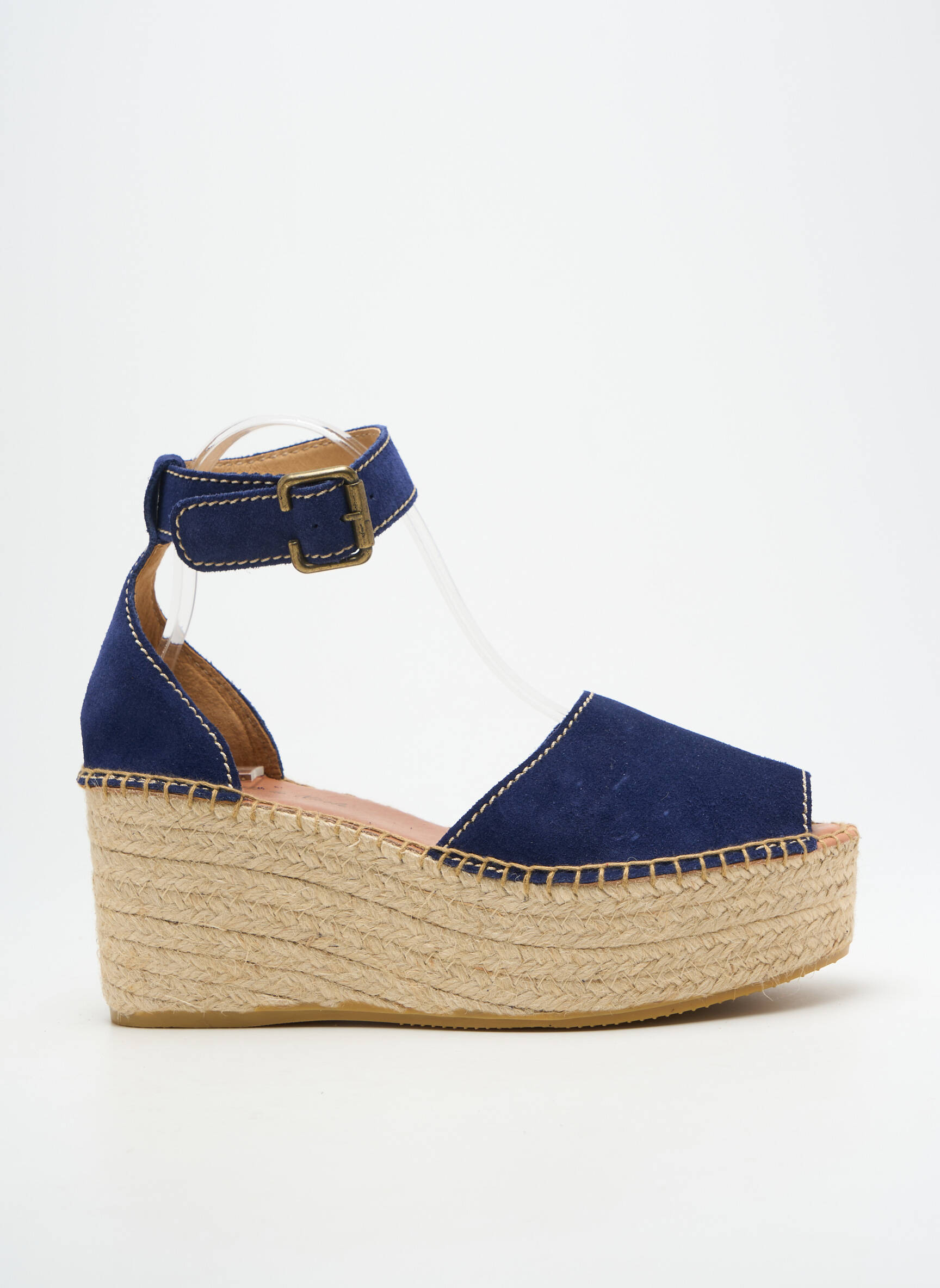 Sandalai/nu pėdos užsegimas su kaklo detalėmis kulnas nuo 7 iki 9 cm šviesiai mėlyna L'ESPADRILLE DE NICOLE moteris
