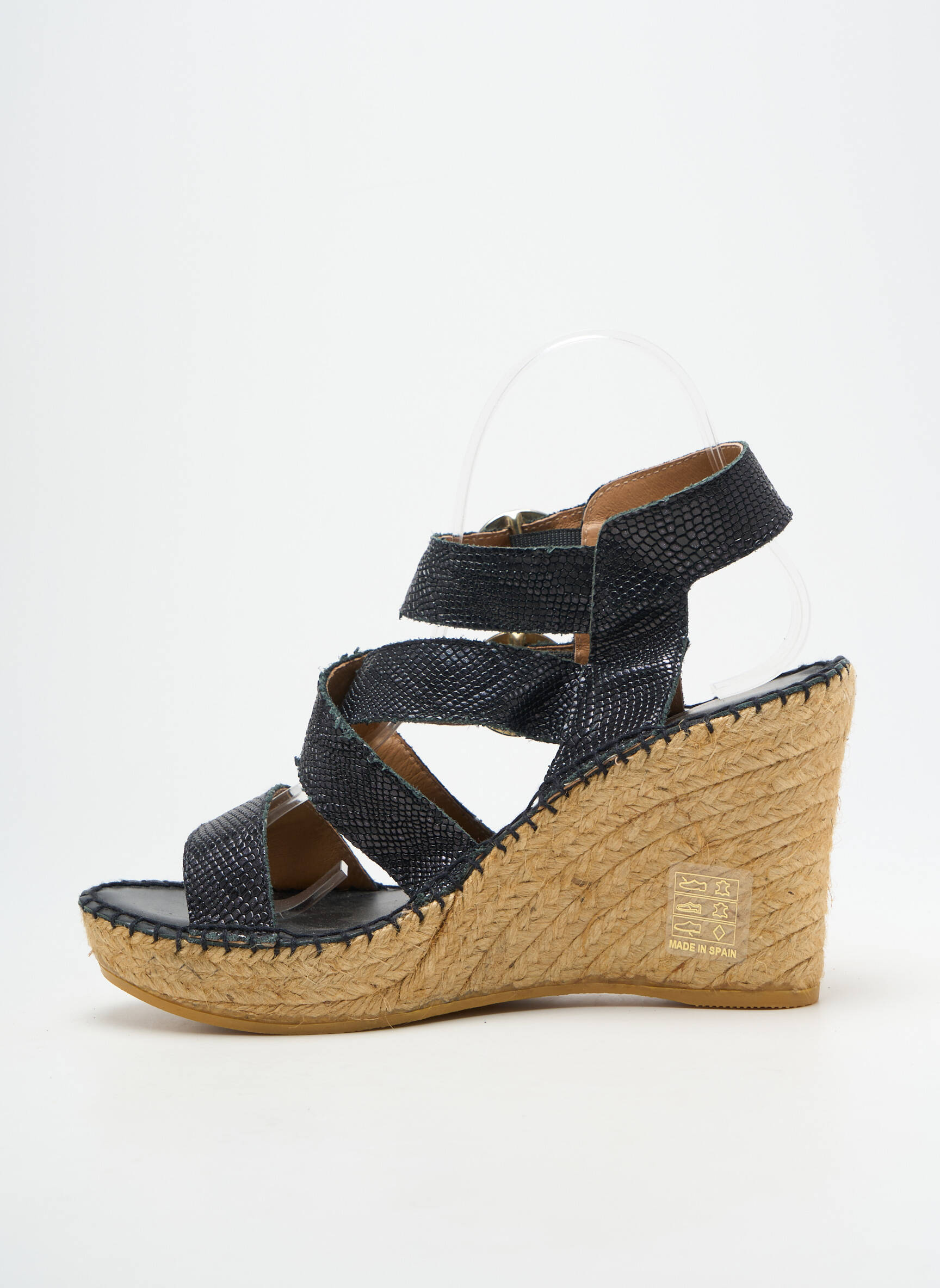 Sandalai/nu pėdos satino audinys kulnas nuo 7 iki 9 cm juodas L'ESPADRILLE DE NICOLE moteris