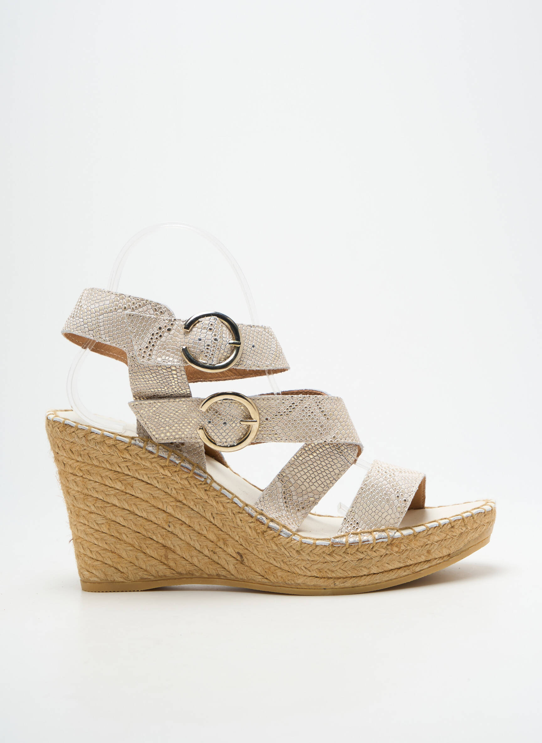 Sandalai/nu pėdos satino audinys kulnas nuo 7 iki 9 cm bežinis L'ESPADRILLE DE NICOLE moteris