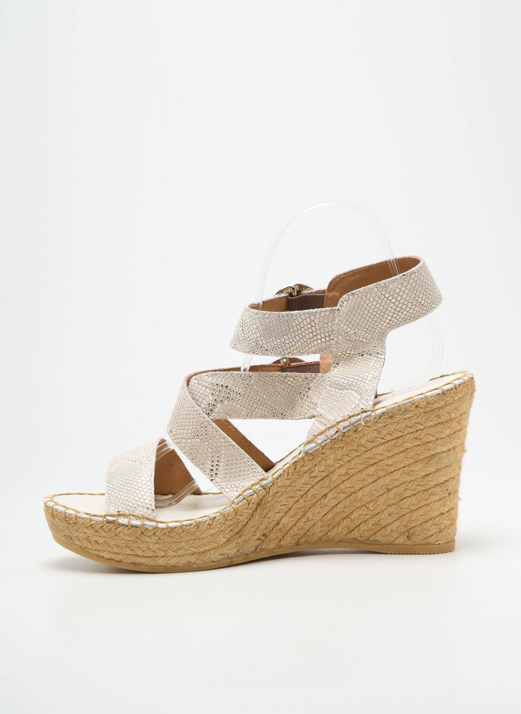 Sandalai/nu pėdos satino audinys kulnas nuo 7 iki 9 cm bežinis L'ESPADRILLE DE NICOLE moteris