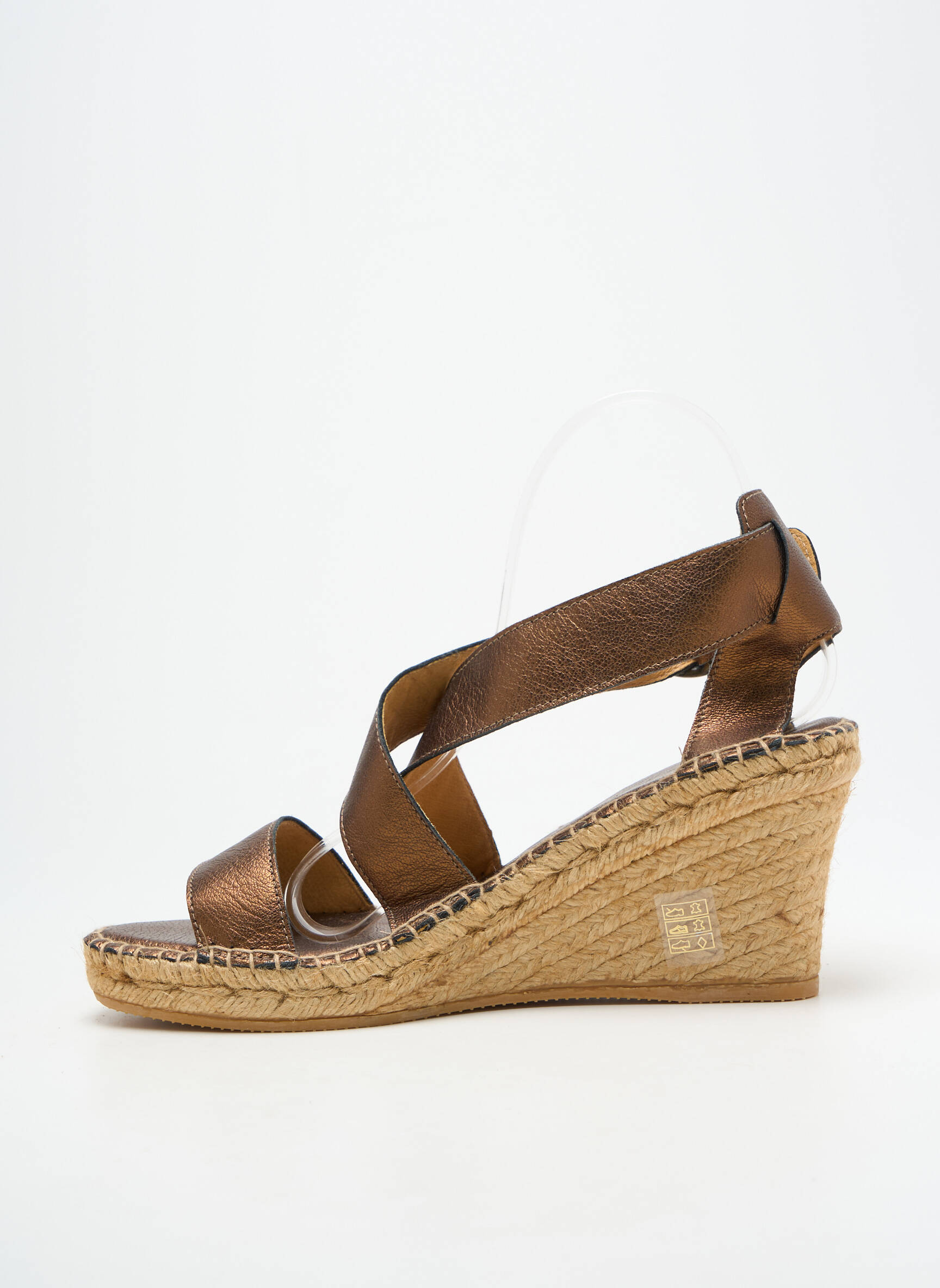 Sandalai/nu pėdos satino audinys kulnas nuo 7 iki 9 cm rudas L'ESPADRILLE DE NICOLE moteris