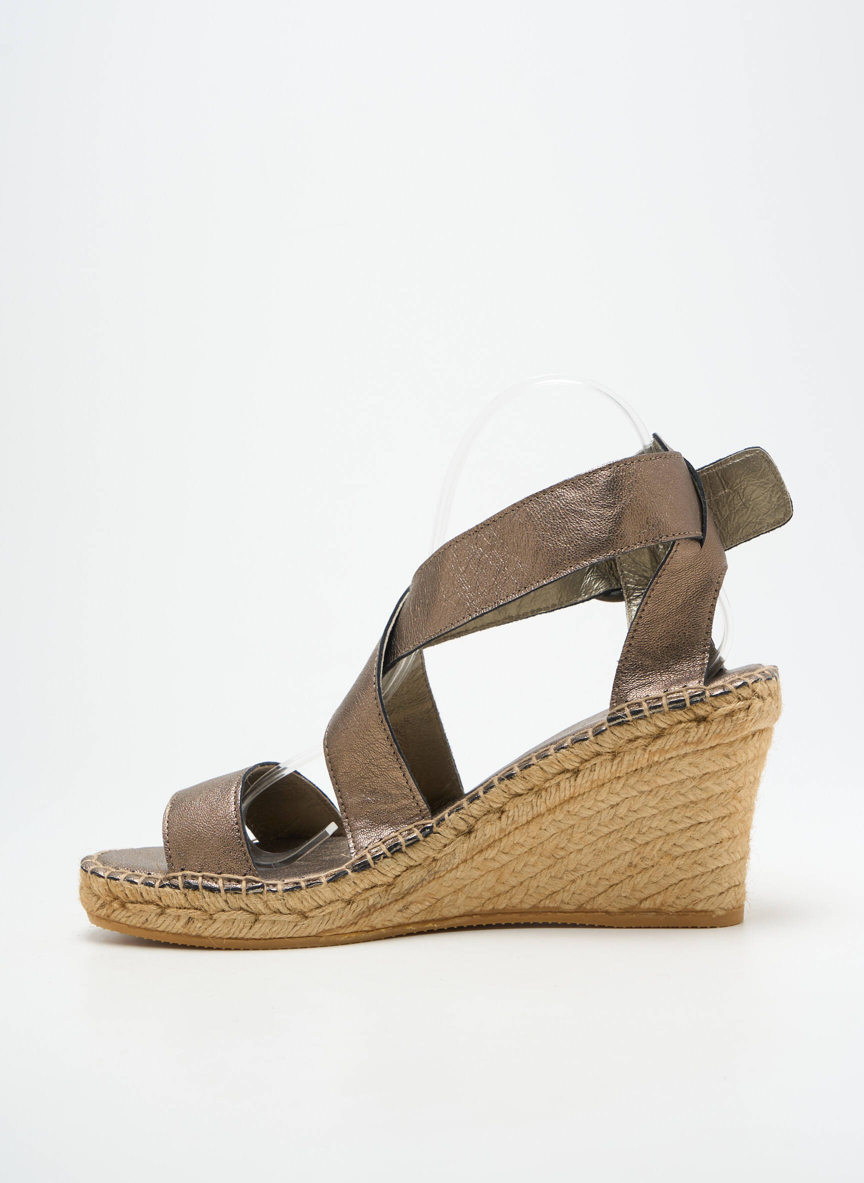Sandalai/nu pėdos satino audinys kulnas nuo 7 iki 9 cm sidabrinė L'ESPADRILLE DE NICOLE moteris