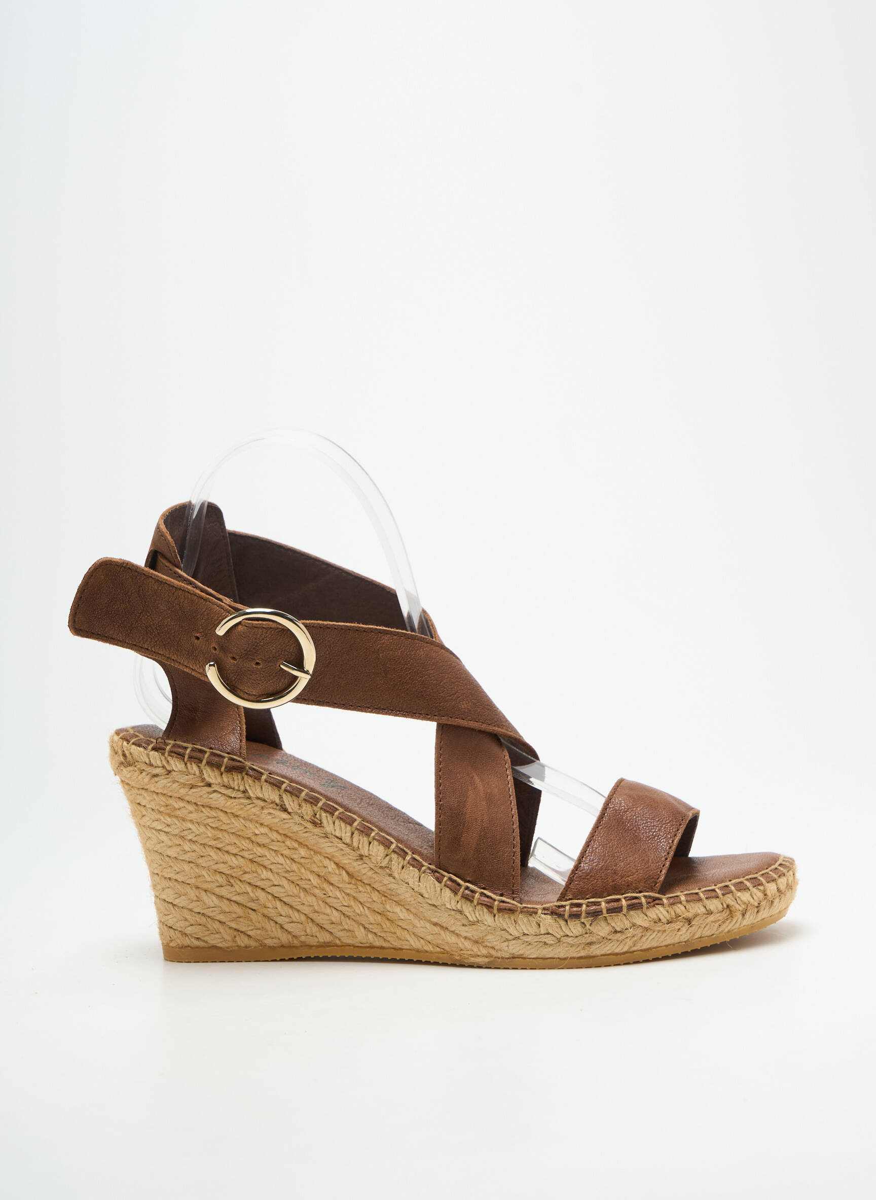 Sandalai/nu pėdos kompensuotas kulnas kulnas nuo 7 iki 9 cm rudas L'ESPADRILLE DE NICOLE moteris
