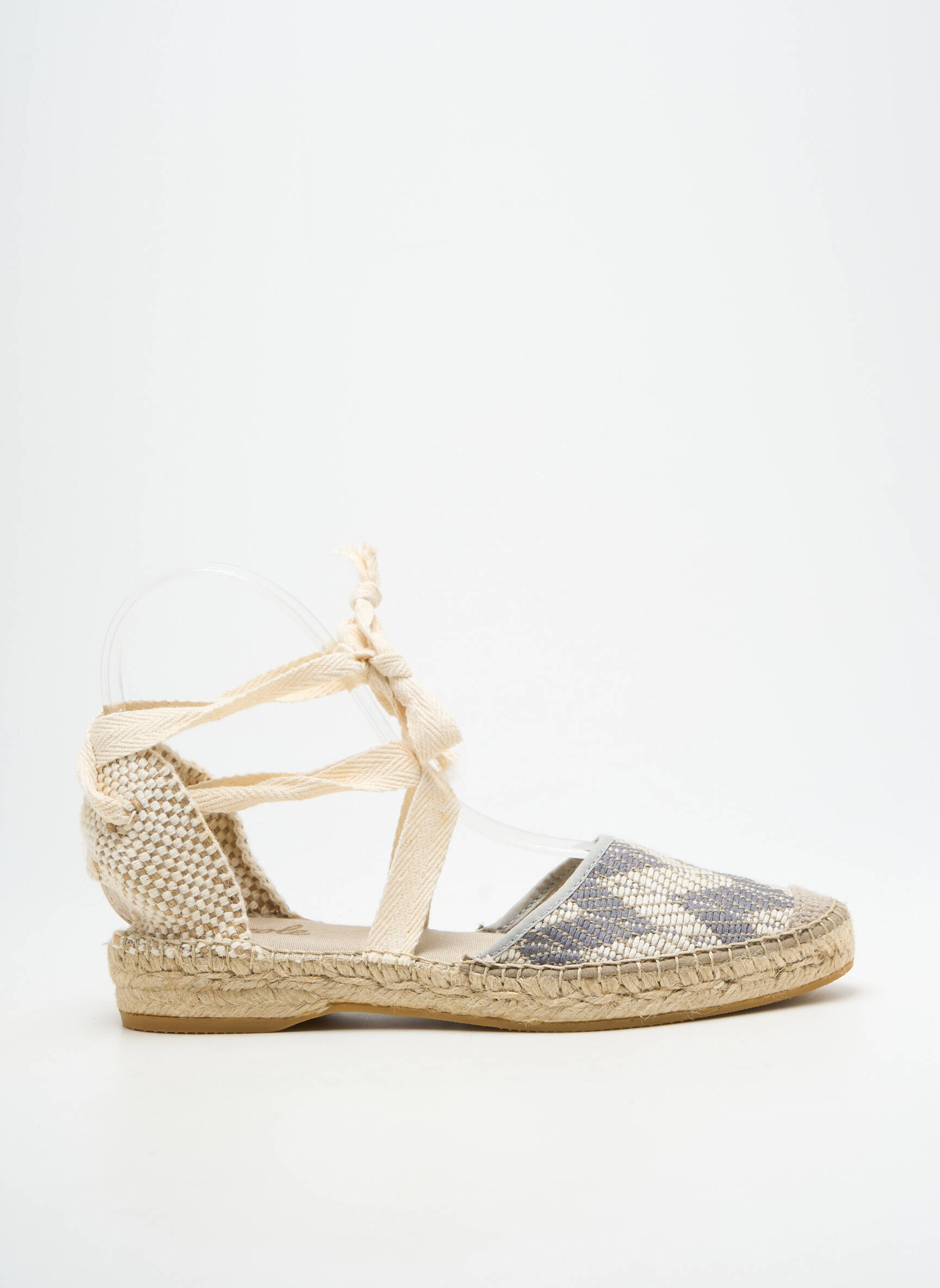 Espadrilės šnervių uždarymas plokščias kulnas iki 3 cm tamsiai pilka NICOLE moteris