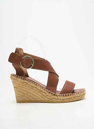 Sandalai/nu pėdos užsegimas kilpa(s) kulnas nuo 7 iki 9 cm rudas L'ESPADRILLE DE NICOLE moteris