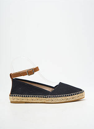 Espadrilės apvalus mygtukas plokščias kulnas iki 3 cm juodas NICOLE moteris