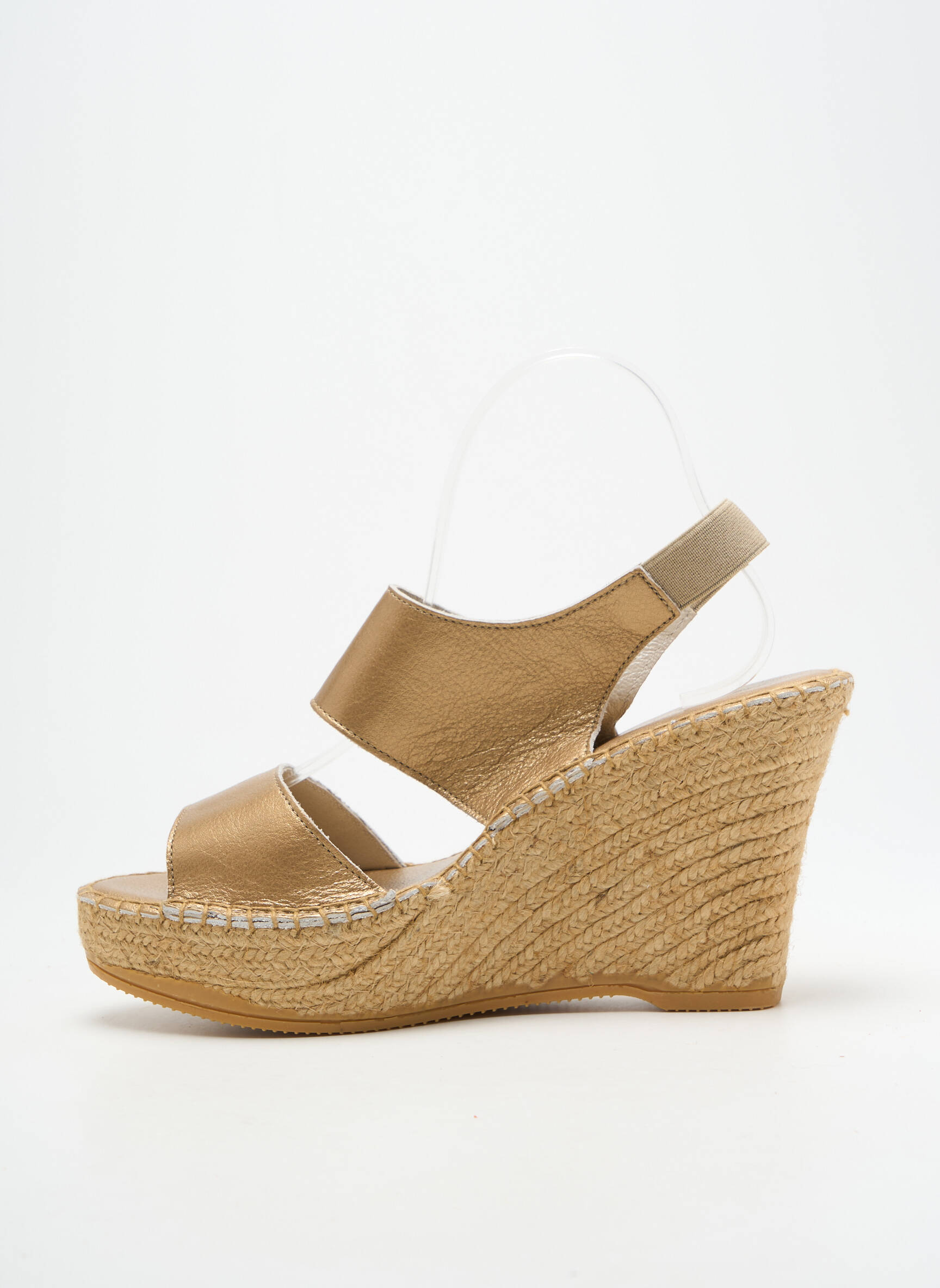 Sandalai/nu pėdos satino audinys 10 cm ir daugiau aukštakulniai auksas L'ESPADRILLE DE NICOLE moteris
