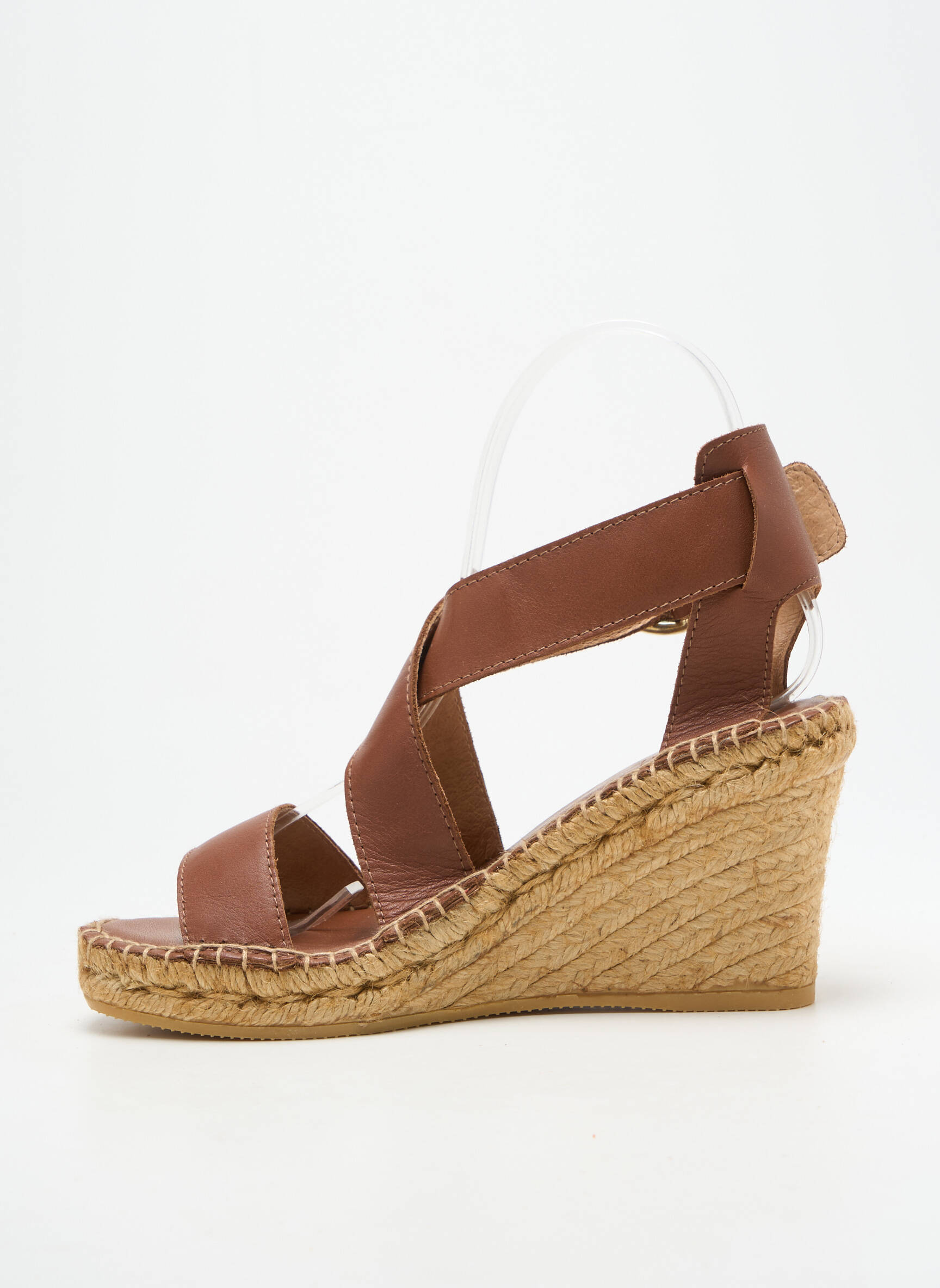 Sandalai/nu pėdos užsegimas kilpa(s) kulnas nuo 7 iki 9 cm rudas L'ESPADRILLE DE NICOLE moteris