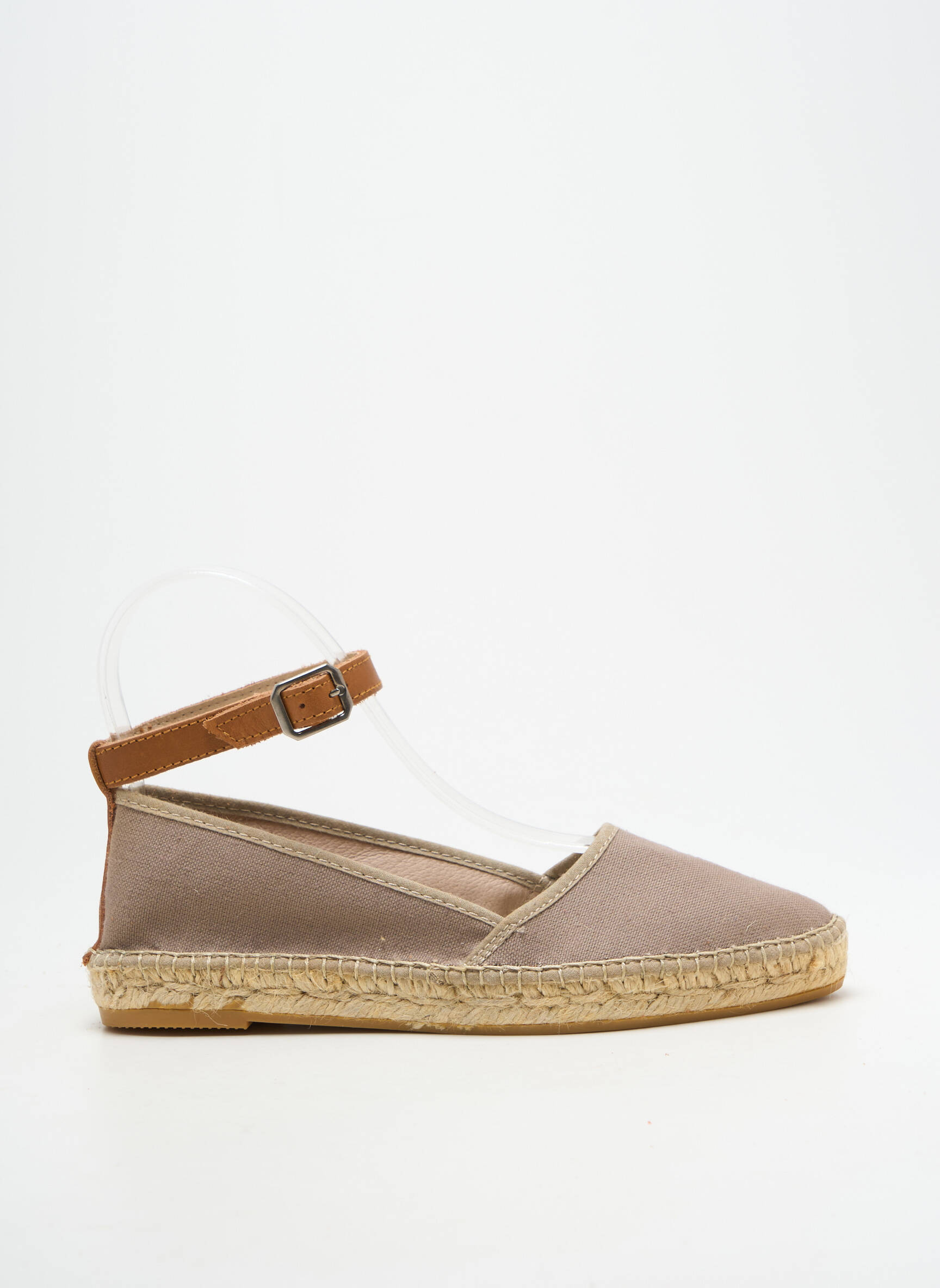 Espadrilės apvalus mygtukas plokščias kulnas iki 3 cm pilka NICOLE moteris