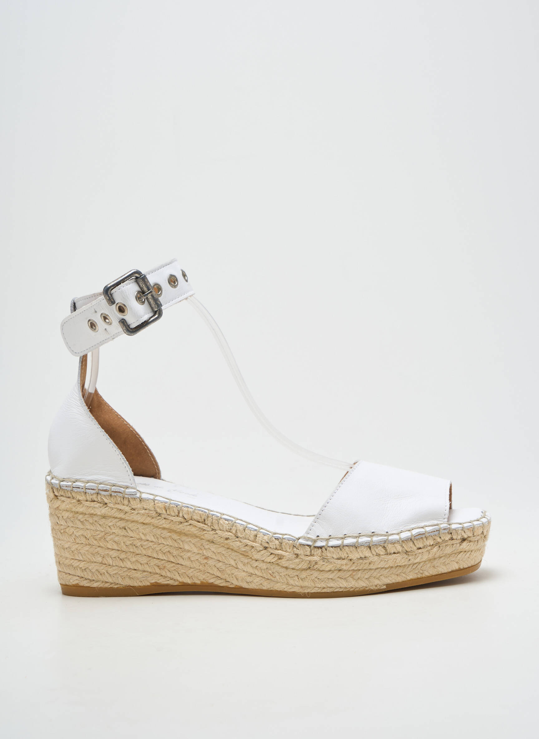 Sandalai/nu pėdos užsegimas su kaklo detalėmis kulnas nuo 4 iki 6 cm baltas L'ESPADRILLE DE NICOLE moteris