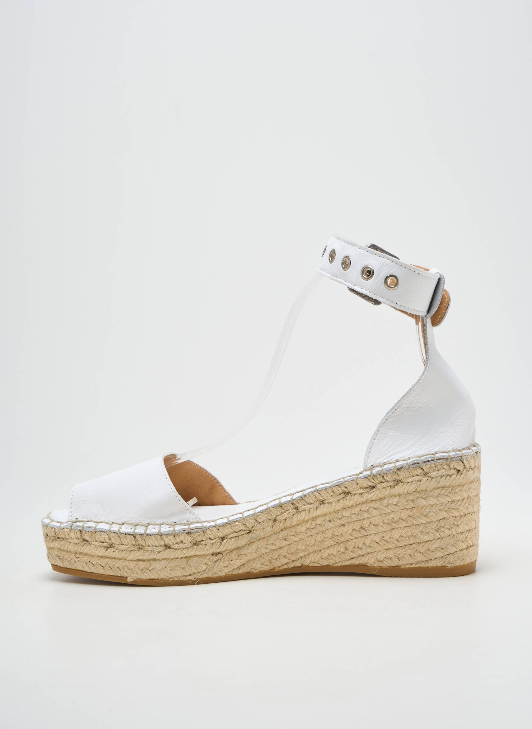 Sandalai/nu pėdos užsegimas su kaklo detalėmis kulnas nuo 4 iki 6 cm baltas L'ESPADRILLE DE NICOLE moteris